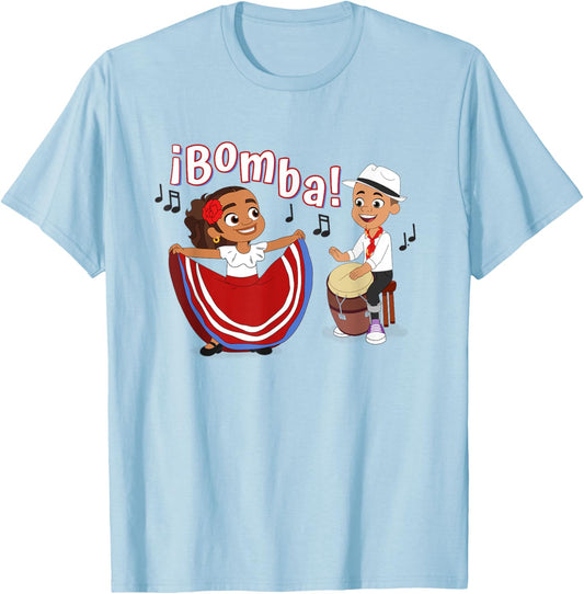 Alma and Eddie ¡Bomba! T-Shirt - T-Shirt | Light Blue