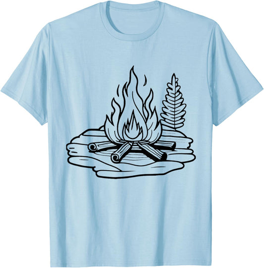 Campfire Camping coloring and painting yourself T-Shirt - T-Shirt | Light Blue