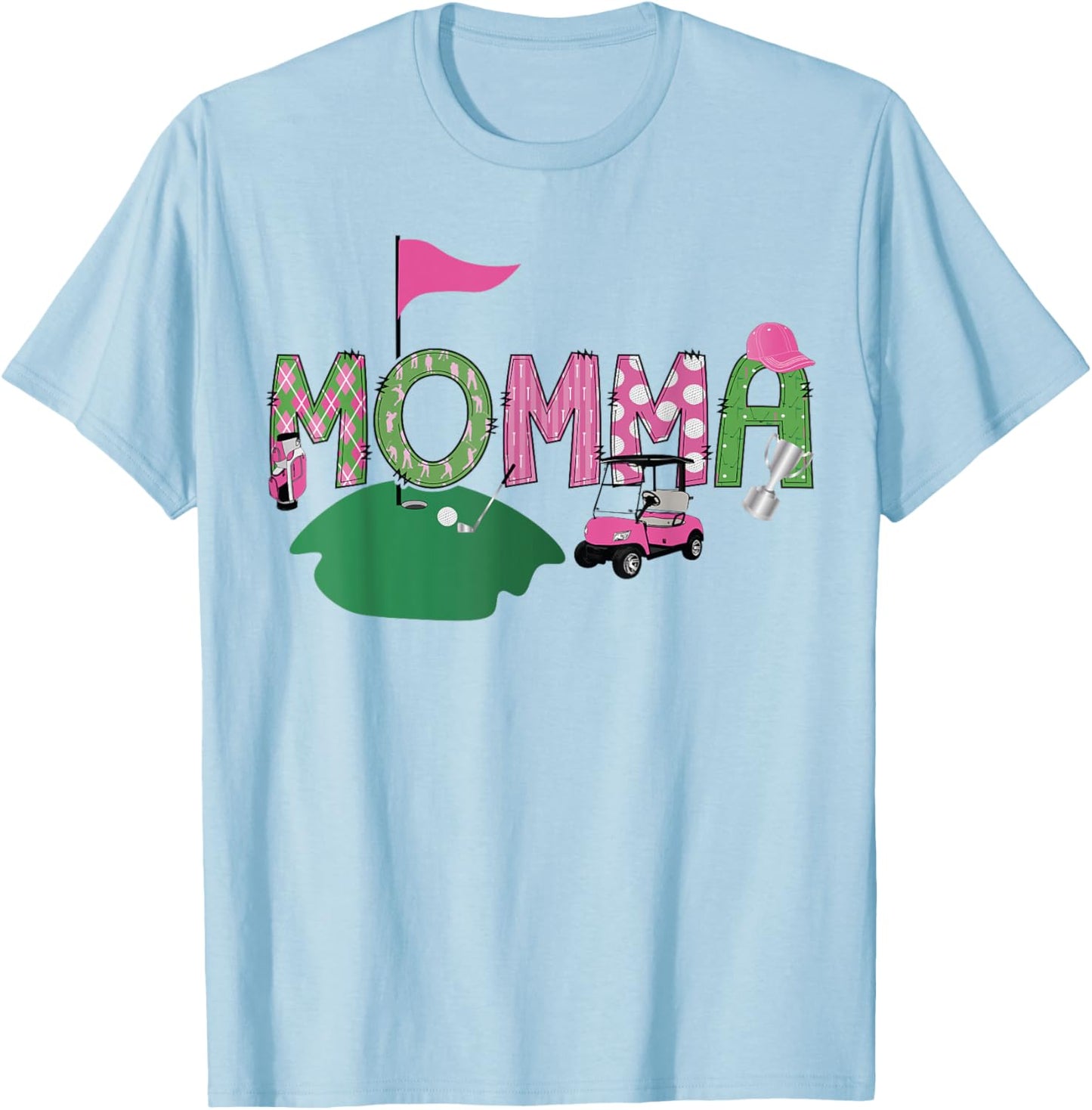 Golf Momma Hole In One Golf 1St Birthday Party T-Shirt - T-Shirt | Light Blue