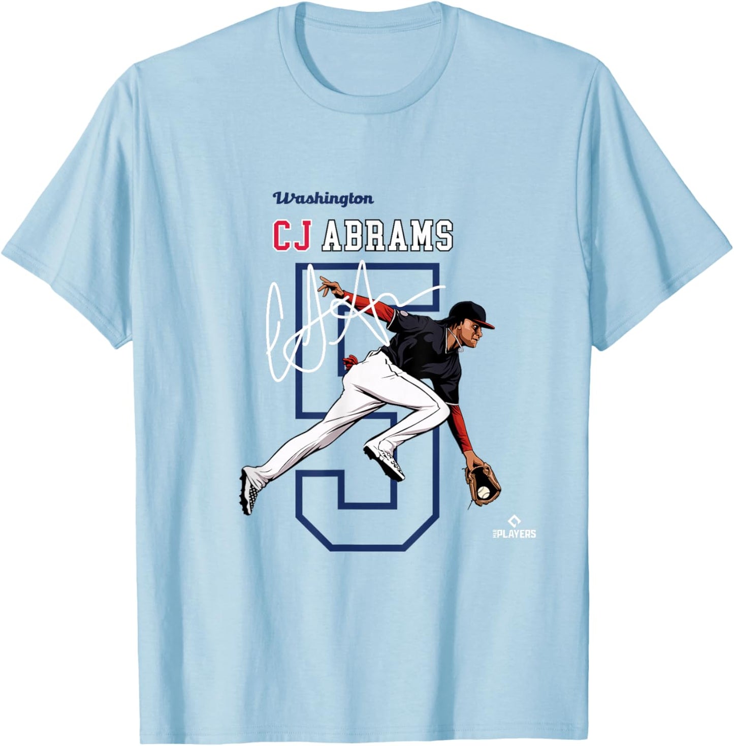 License Champs | Washington Baseball Fans | CJ Abrams MLBCJBRA3004 T-Shirt - T-Shirt | Light Blue