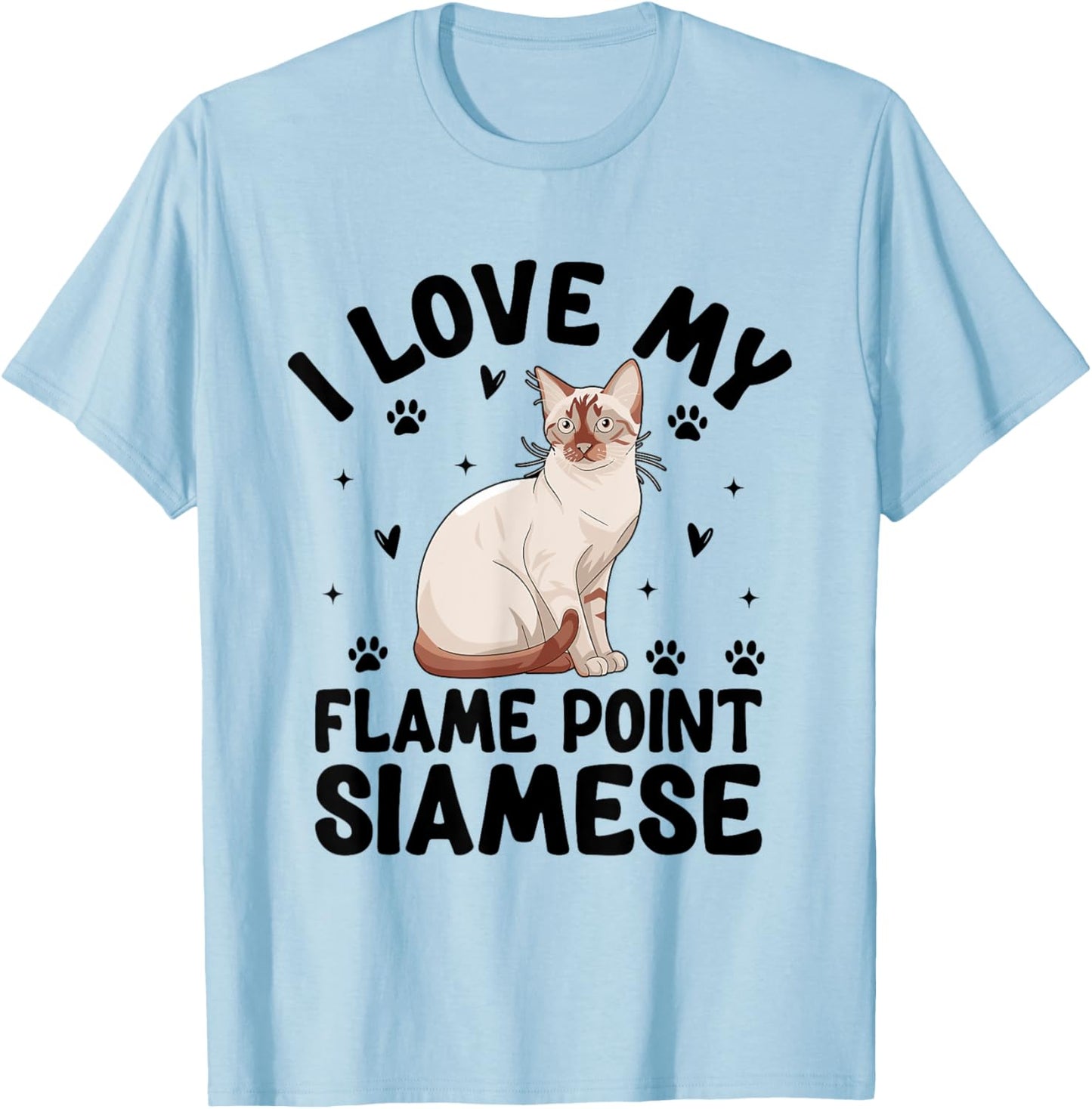 I Love My Flame Point Siamese Meezer T-Shirt - T-Shirt | Light Blue