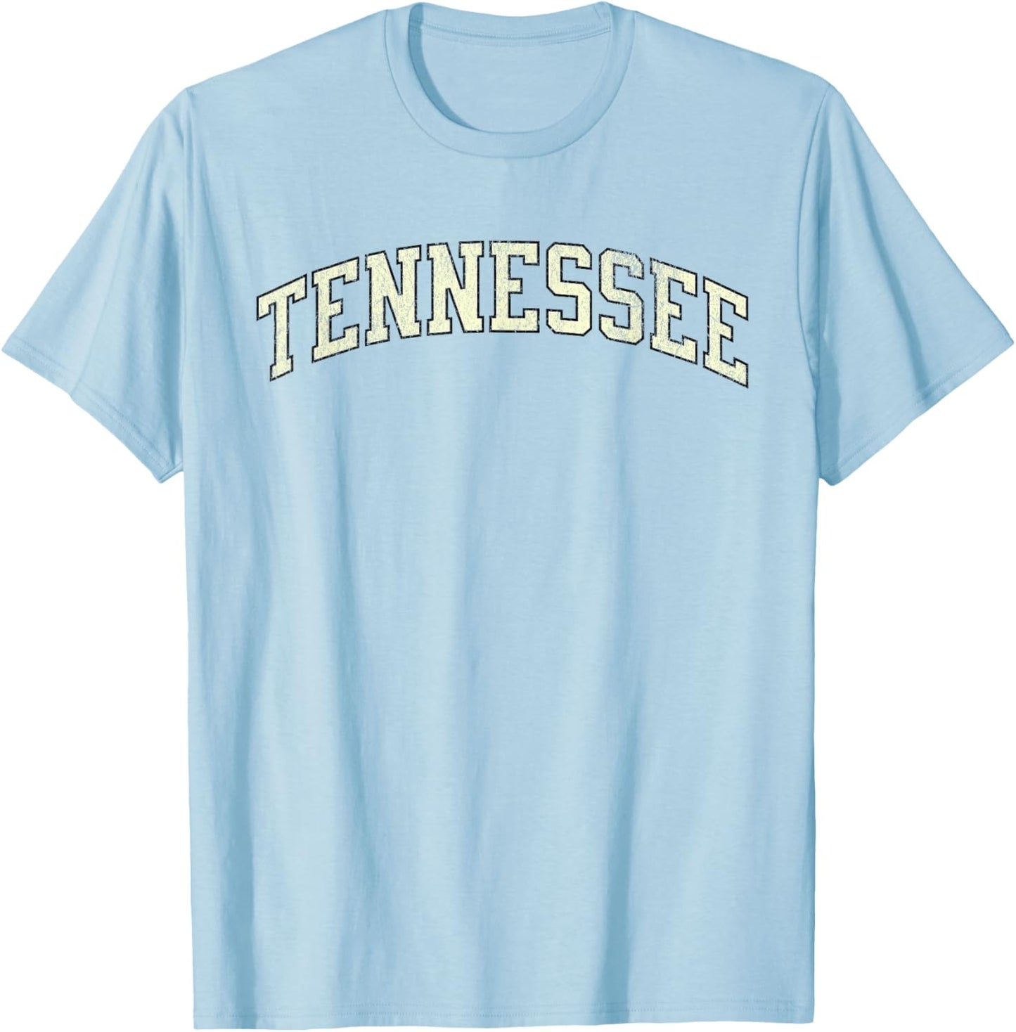 Vintage Tennessee Varsity Orange Distressed print T-Shirt - T-Shirt | Light Blue