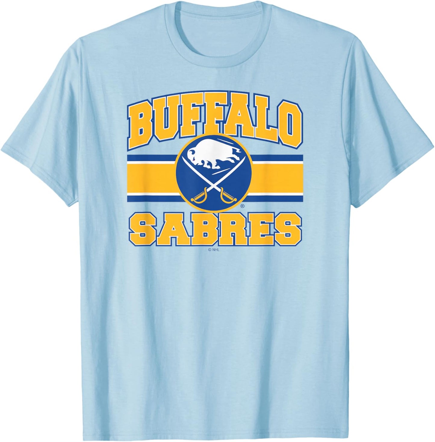 Buffalo Sabres Stripe Gray Officially Licensed T-Shirt - T-Shirt | Light Blue
