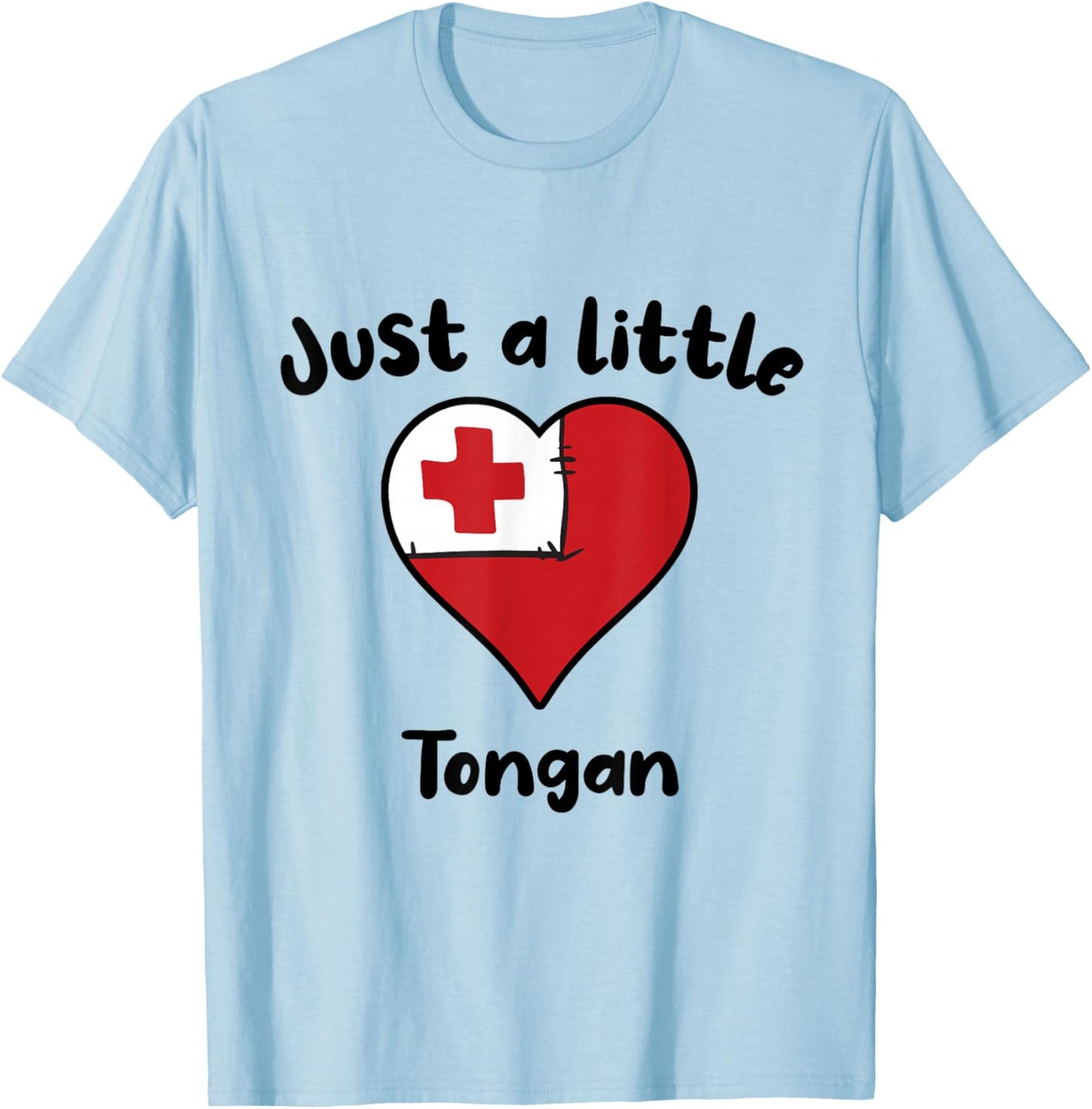 Just A Little Tongan Cute Tonga Flag Heart T-Shirt - T-Shirt | Light Blue
