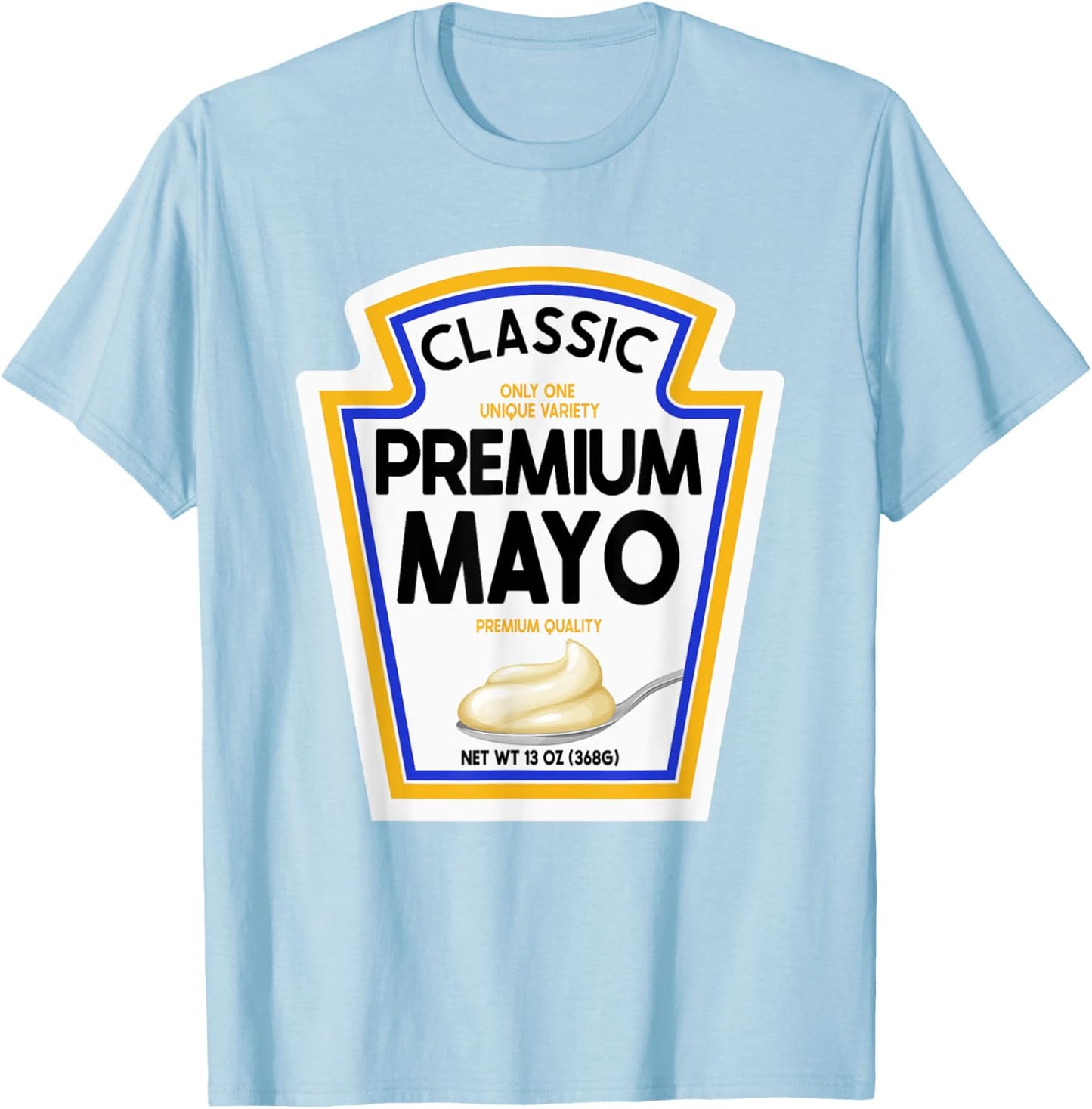 White Mayonnaise DIY Halloween Costume Couples & Group Mayo T-Shirt - T-Shirt | Light Blue