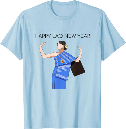 Laos Lao Laotian Happy Lao New Year Pim Mai Lao T-Shirt - T-Shirt | Light Blue