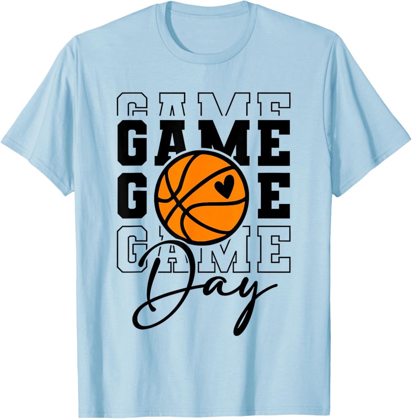 Basketball Game Day T-Shirt - T-Shirt | Light Blue