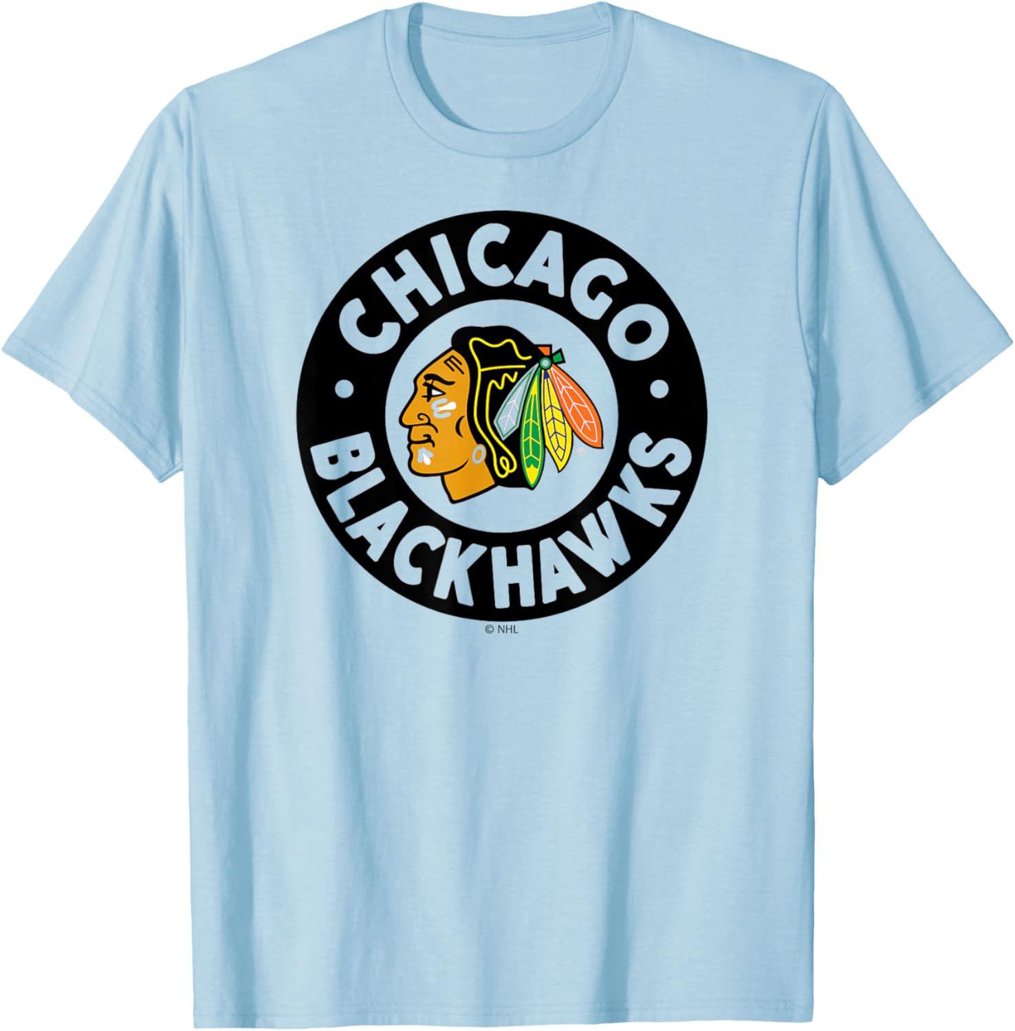 Chicago Blackhawks Symbol Red Officially Licensed T-Shirt - T-Shirt | Light Blue
