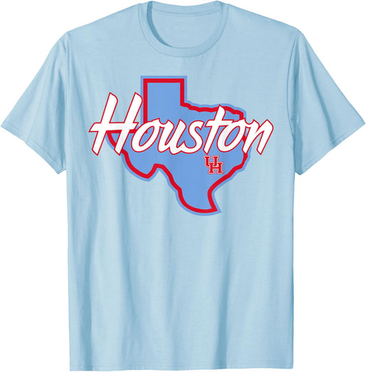 University of Houston | Houston Blue Collection State Icon T-Shirt - T-Shirt | Light Blue