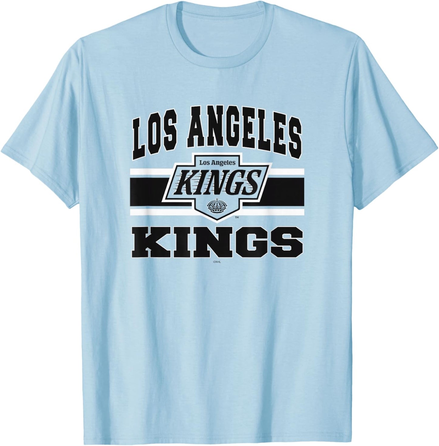 Los Angeles Kings Stripe Gray Officially Licensed T-Shirt - T-Shirt | Light Blue