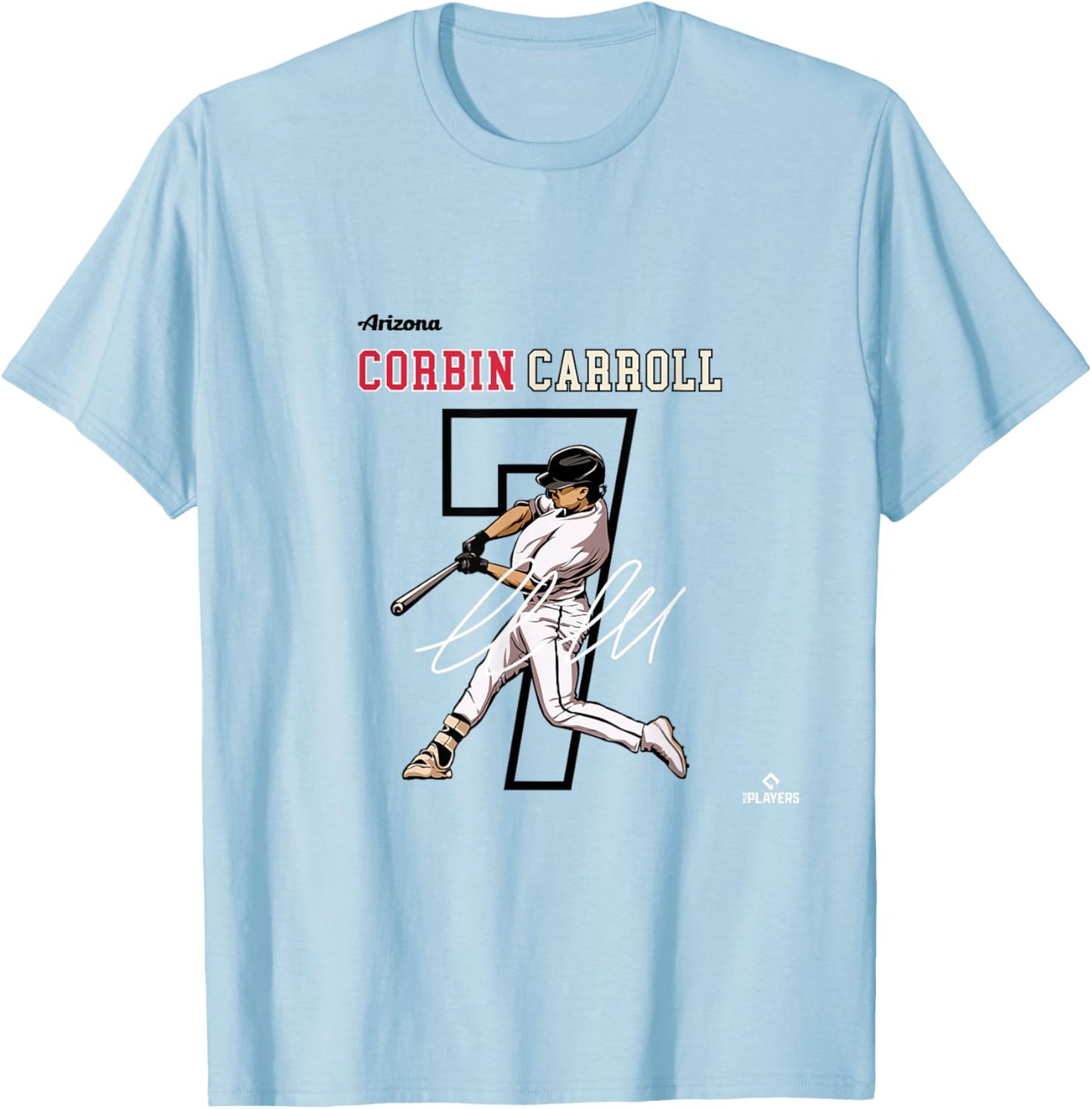 Corbin Carroll | Arizona Baseball Players | MLBCCA3005 T-Shirt - T-Shirt | Light Blue