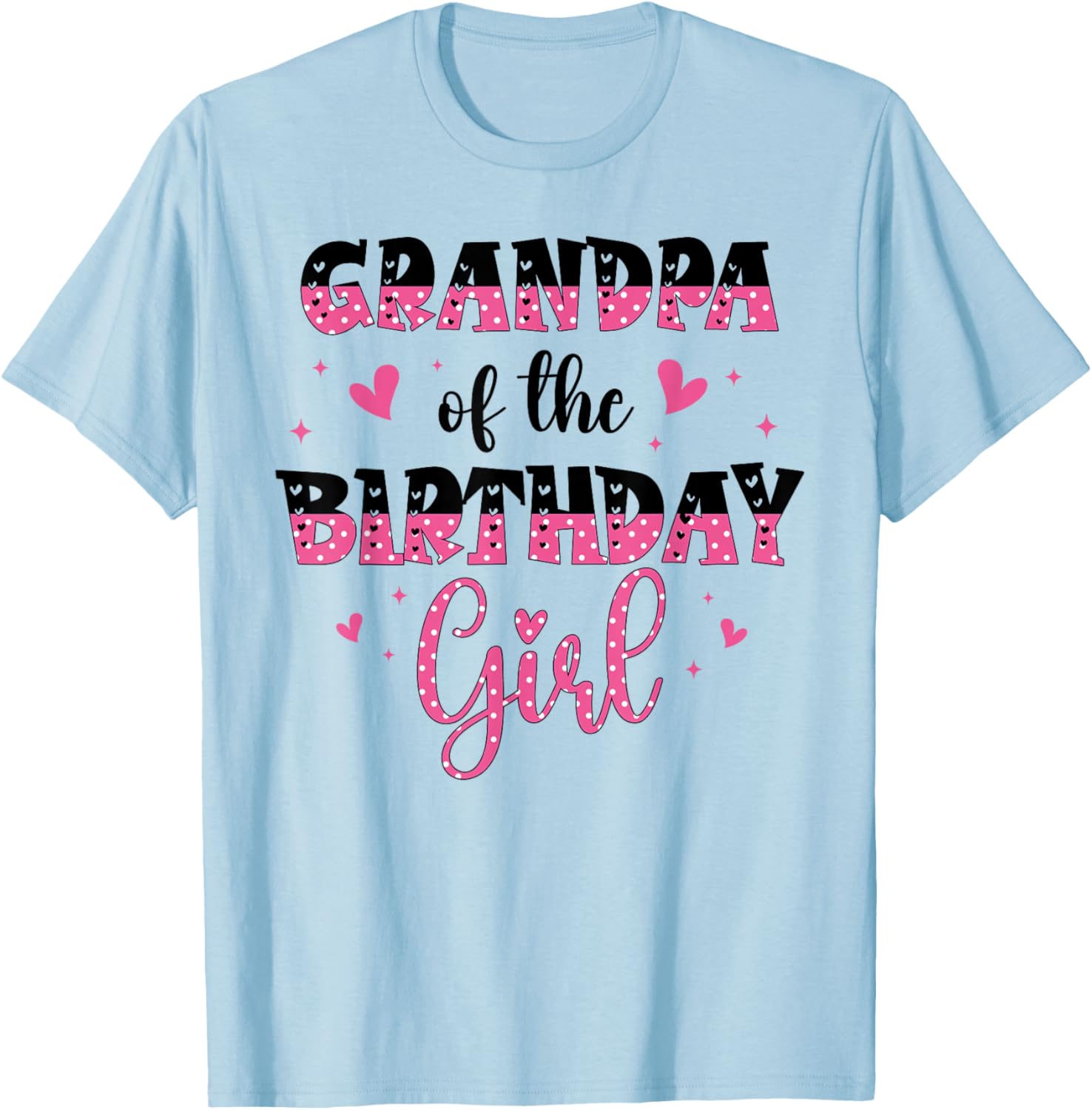 Grandpa of The Birthday Girl Family Matching Bday Party Kids T-Shirt - T-Shirt | Light Blue
