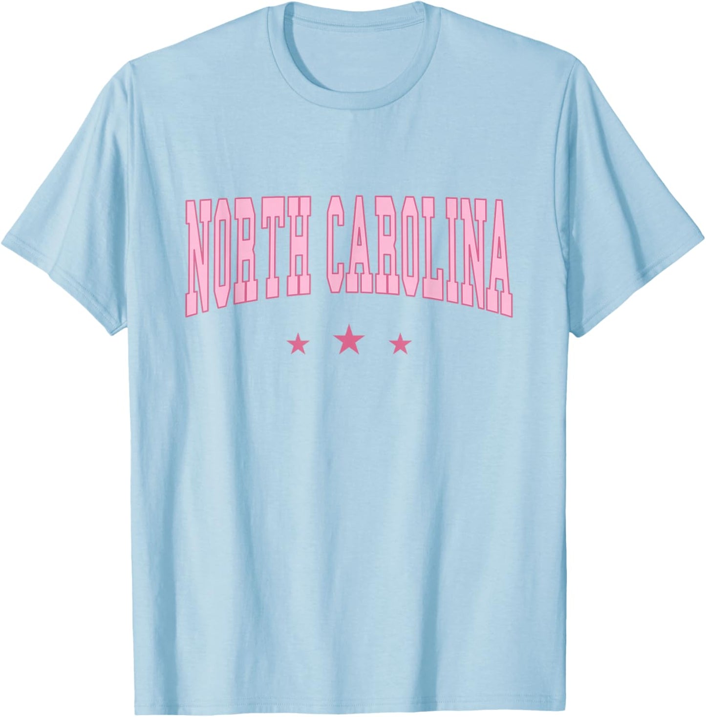 North Carolina - Varsity Pink - Throwback Design - Classic T-Shirt - T-Shirt | Light Blue