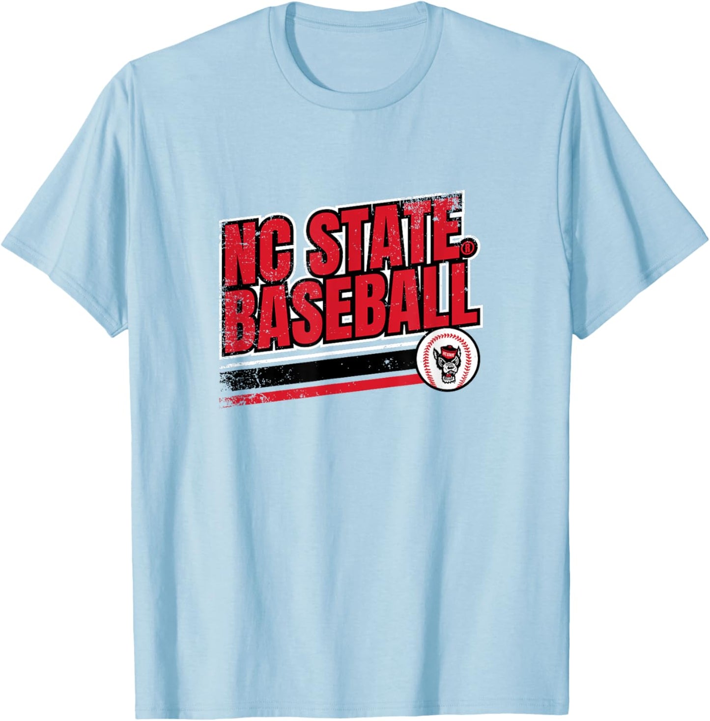 NC State Wolfpack: Retro Baseball T-Shirt - T-Shirt | Light Blue