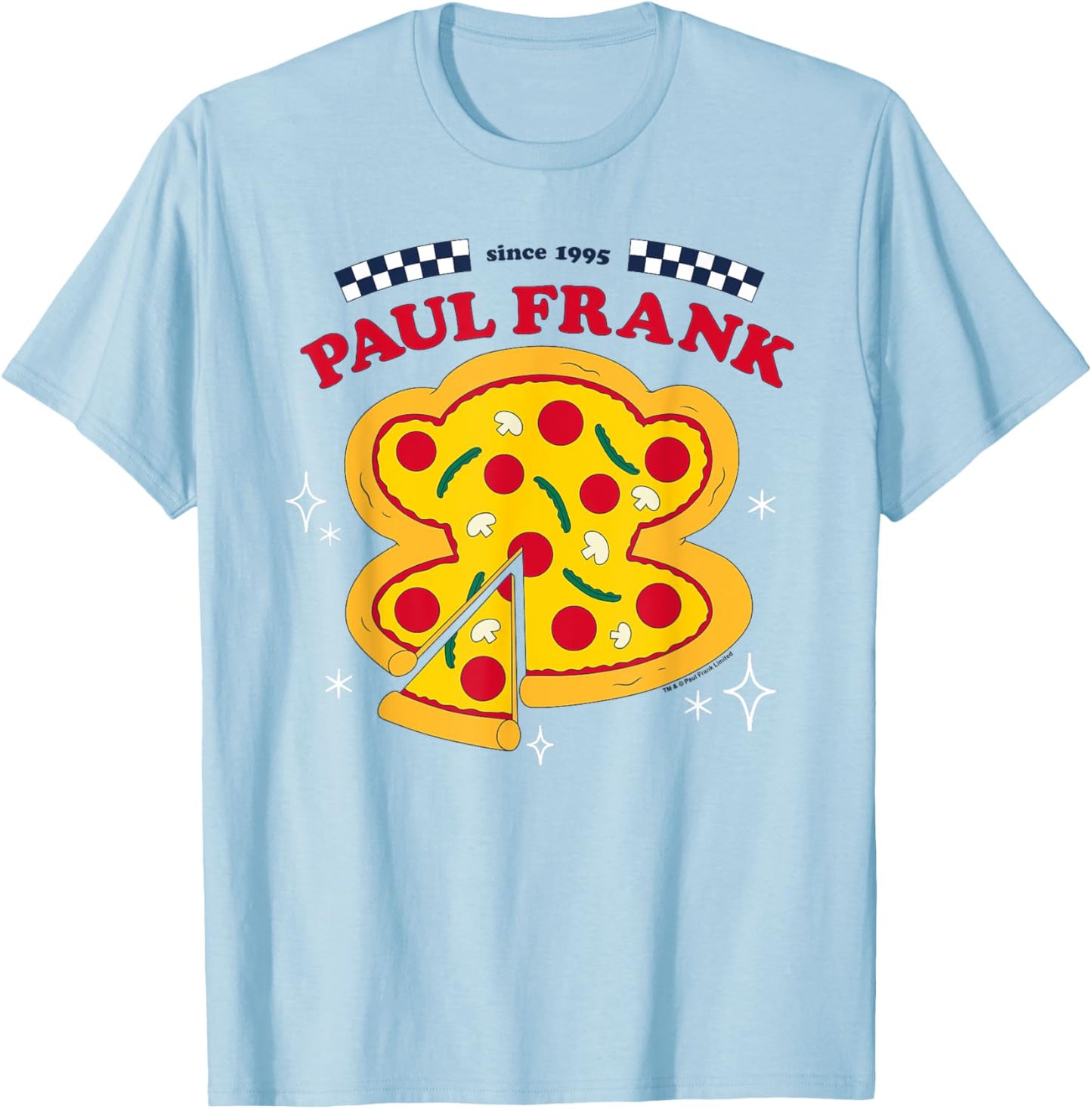 Paul Frank Julius The Monkey Face Pizza Since 1995 T-Shirt - T-Shirt | Light Blue