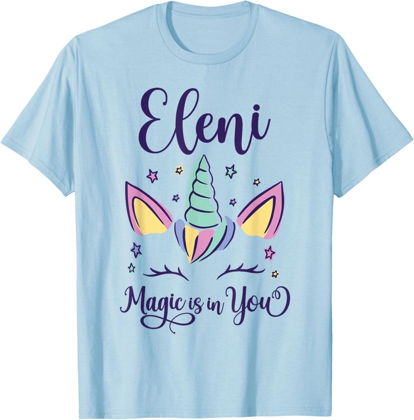 First Name Eleni Personalized Eleni T-Shirt - T-Shirt | Light Blue