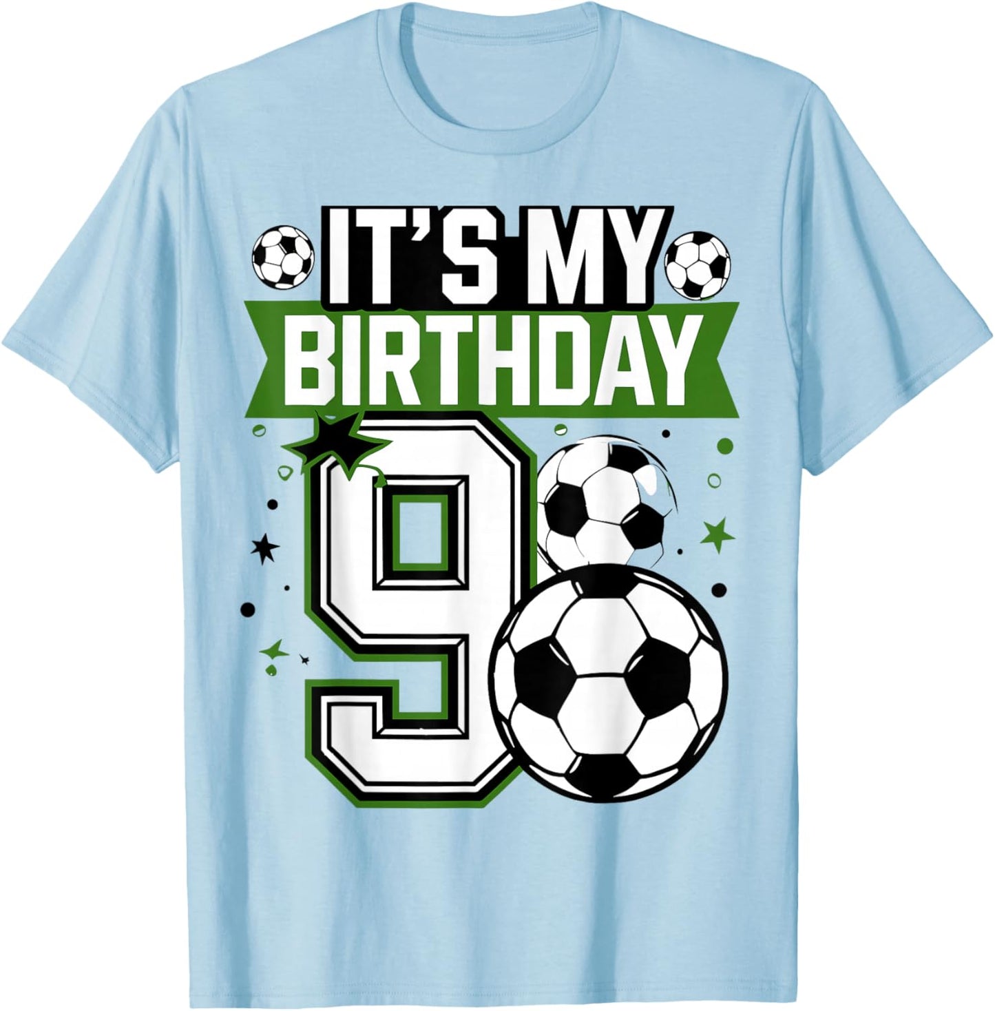 Birthday Boy 9 Soccer Its My 9th Birthday Boys Soccer T-Shirt - T-Shirt | Light Blue