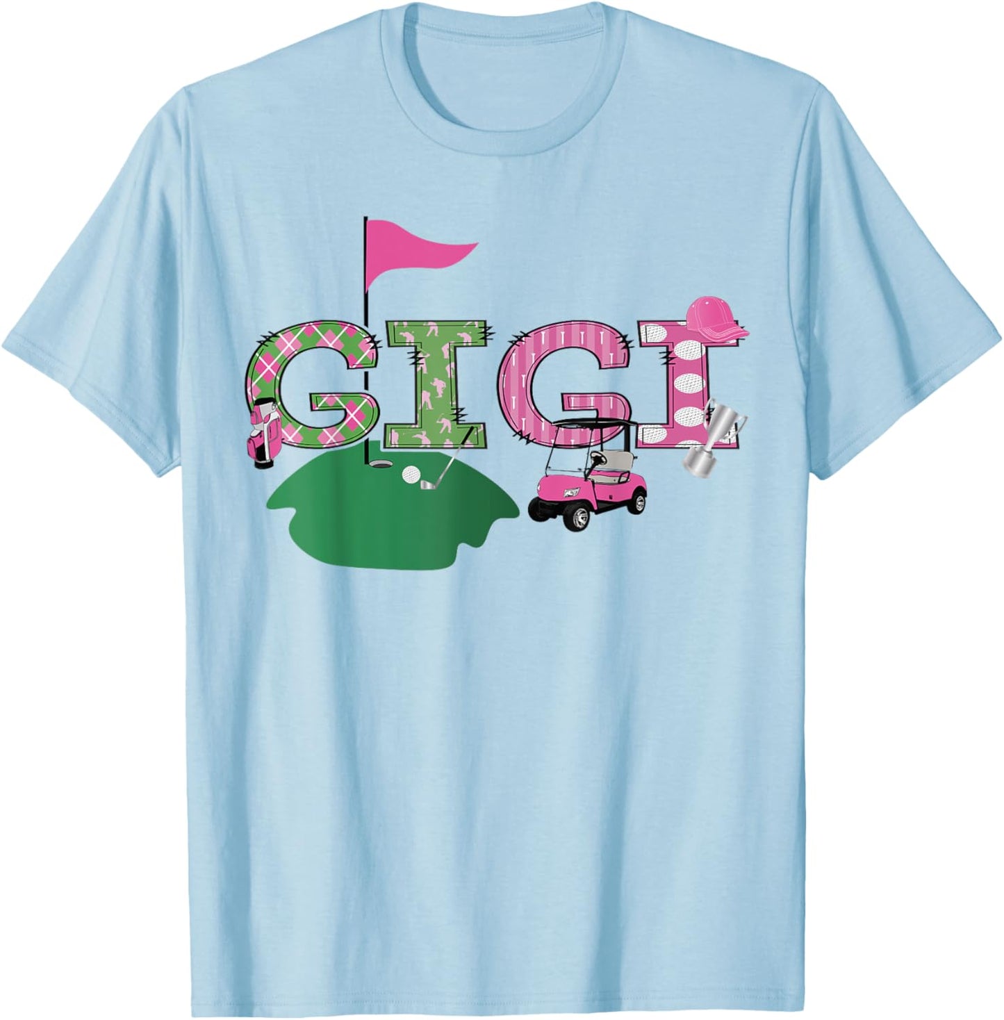 Golf Gigi Hole In One Golf 1St Birthday Party T-Shirt - T-Shirt | Light Blue