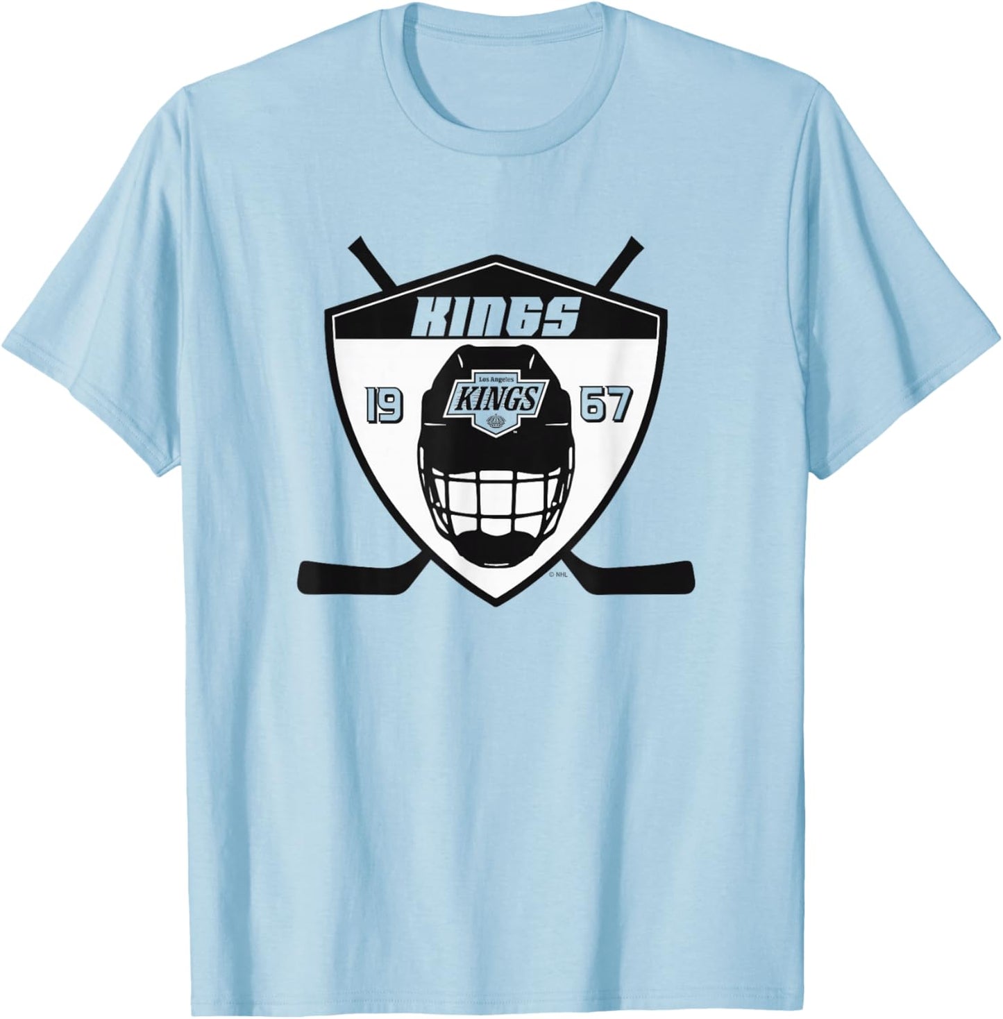 Los Angeles Kings Shield Gray Officially Licensed T-Shirt - T-Shirt | Light Blue