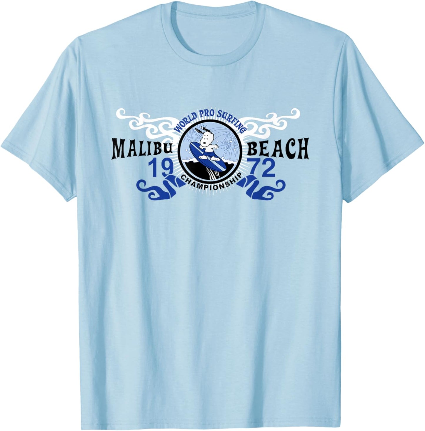 Peanuts Snoopy World Pro Surfing 1972 T-Shirt - T-Shirt | Light Blue