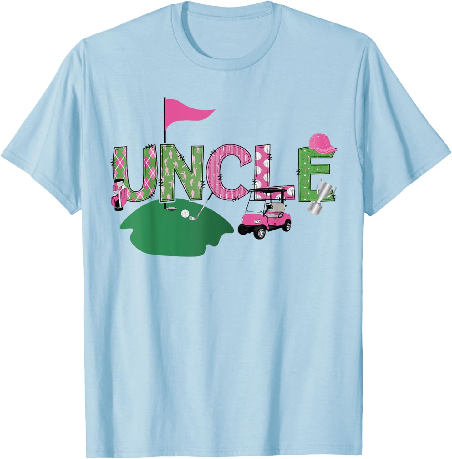 Golf Uncle Hole In One Golf 1St Birthday Party T-Shirt - T-Shirt | Light Blue