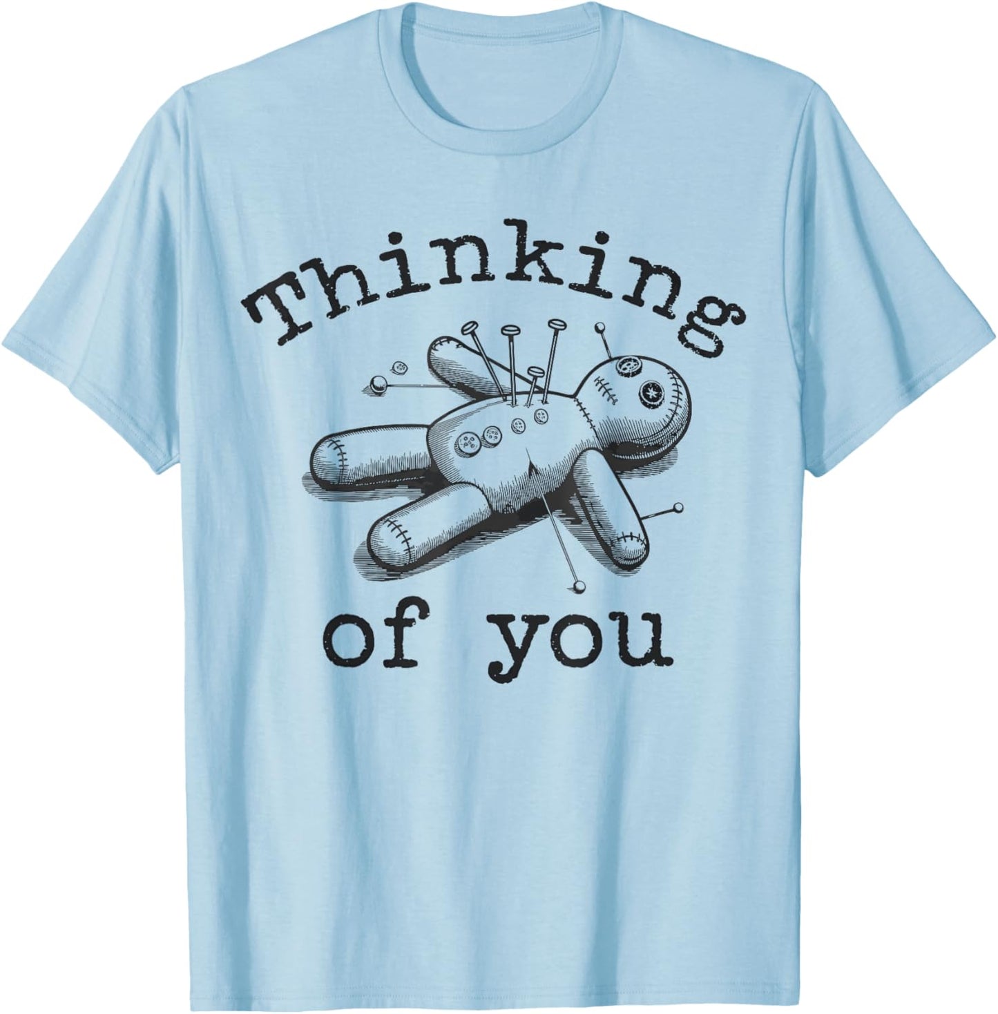 Thinking Of You Vintage Voodoo Doll T-Shirt - T-Shirt | Light Blue