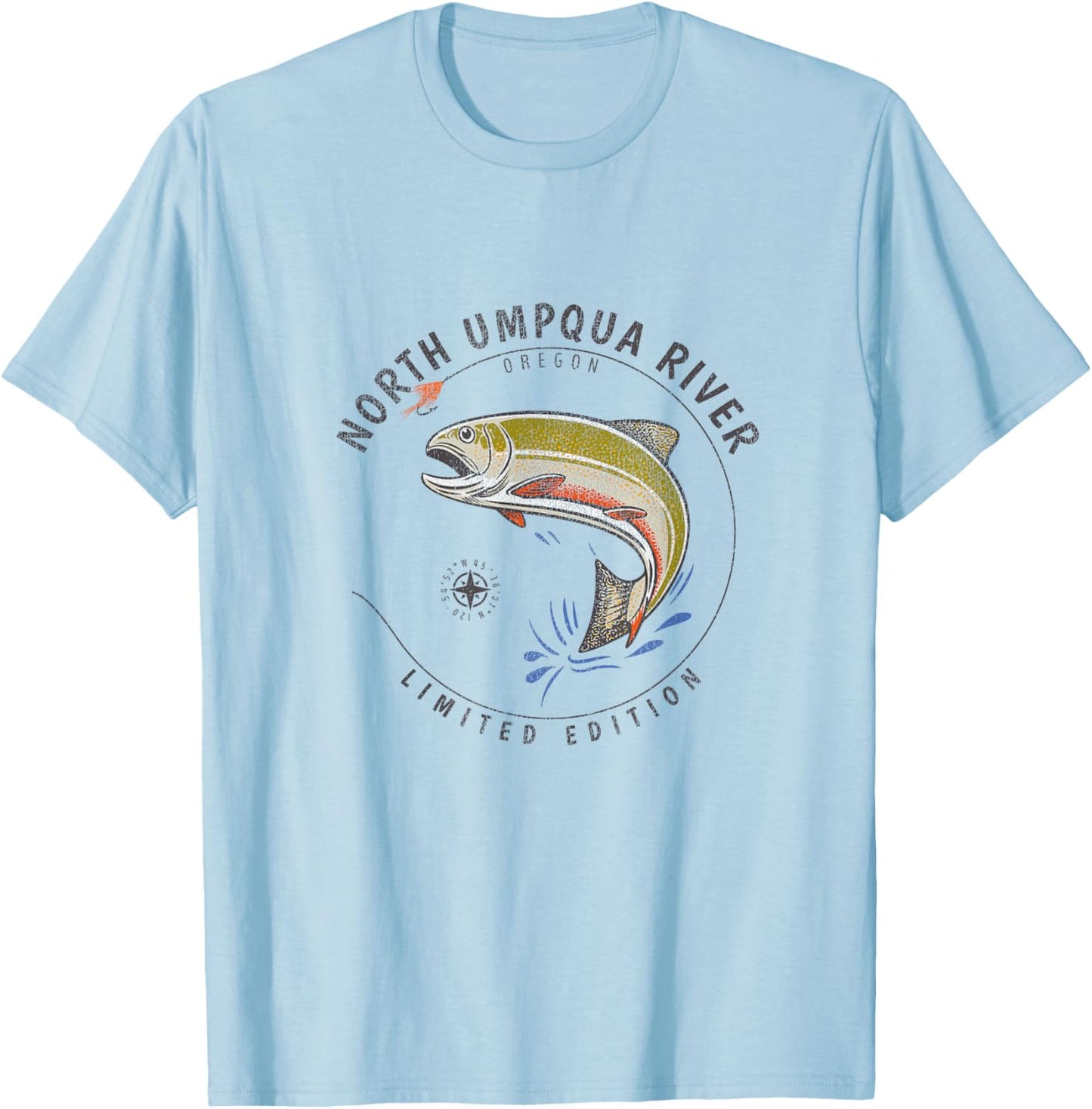 North Umpqua River Oregon Fly Fishing Souvenir North Umpqua T-Shirt - T-Shirt | Light Blue