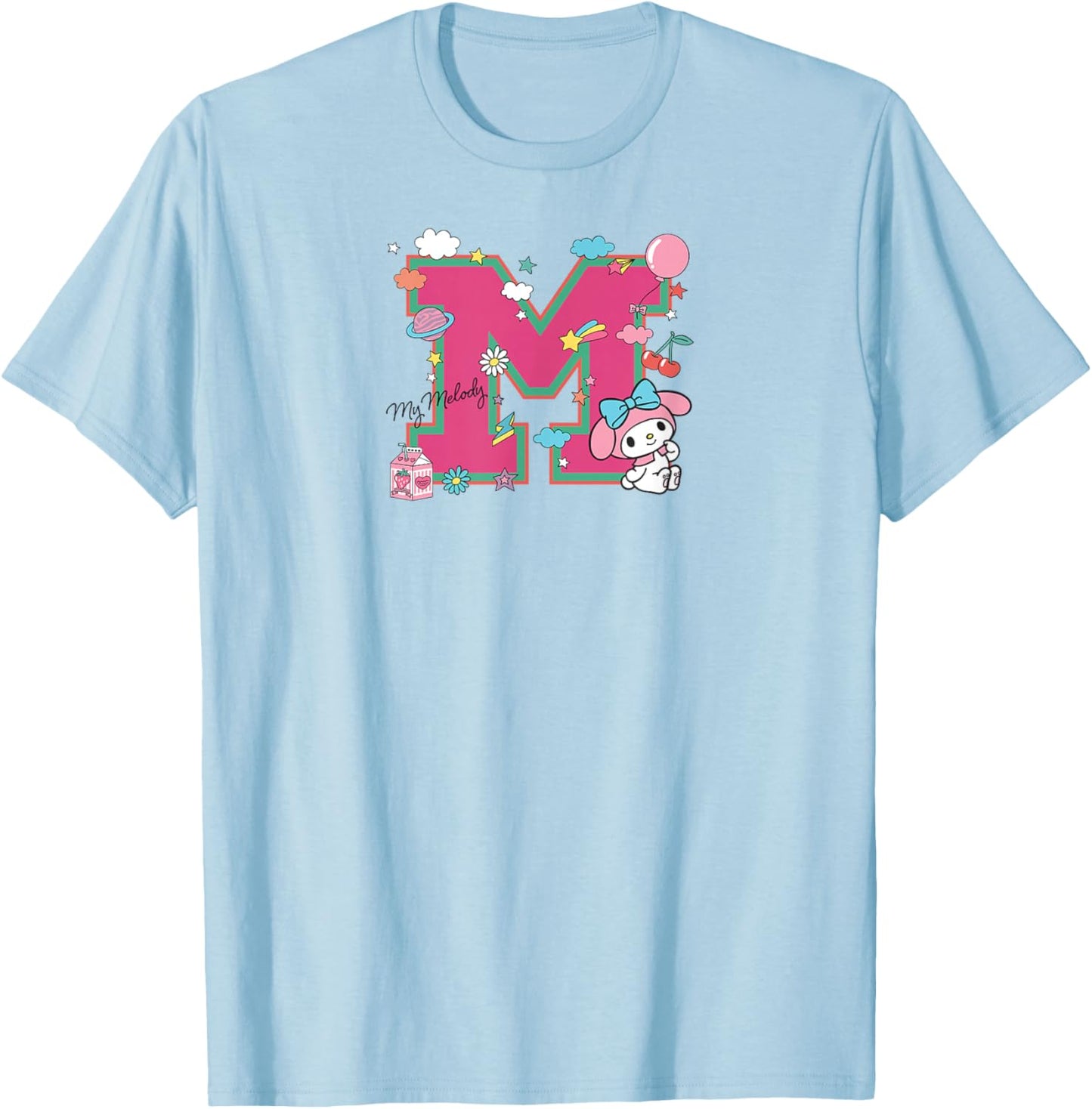 My Melody M is For T-Shirt - T-Shirt | Light Blue