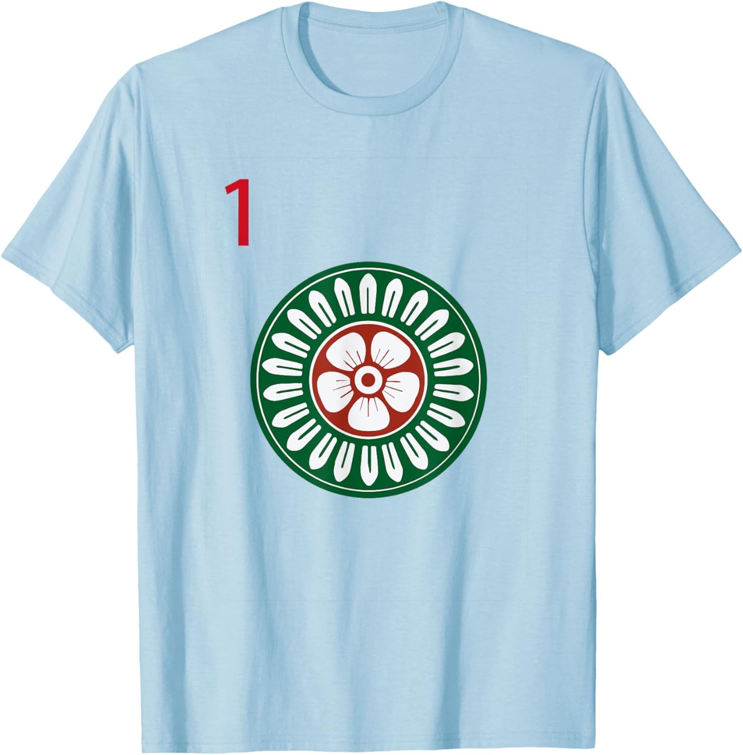 Chinese Mah Jong Dots Pinzu One Tile Mahjong Costume T-Shirt - T-Shirt | Light Blue