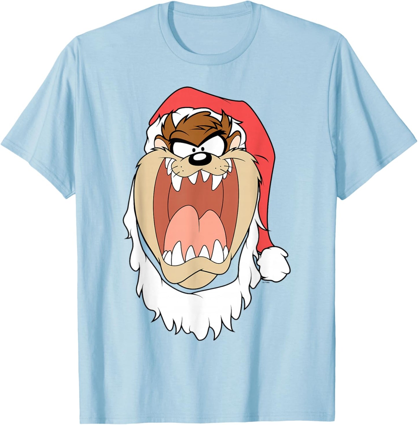 Christmas Looney Tunes Taz Santa Beard Costume T-Shirt - T-Shirt | Light Blue