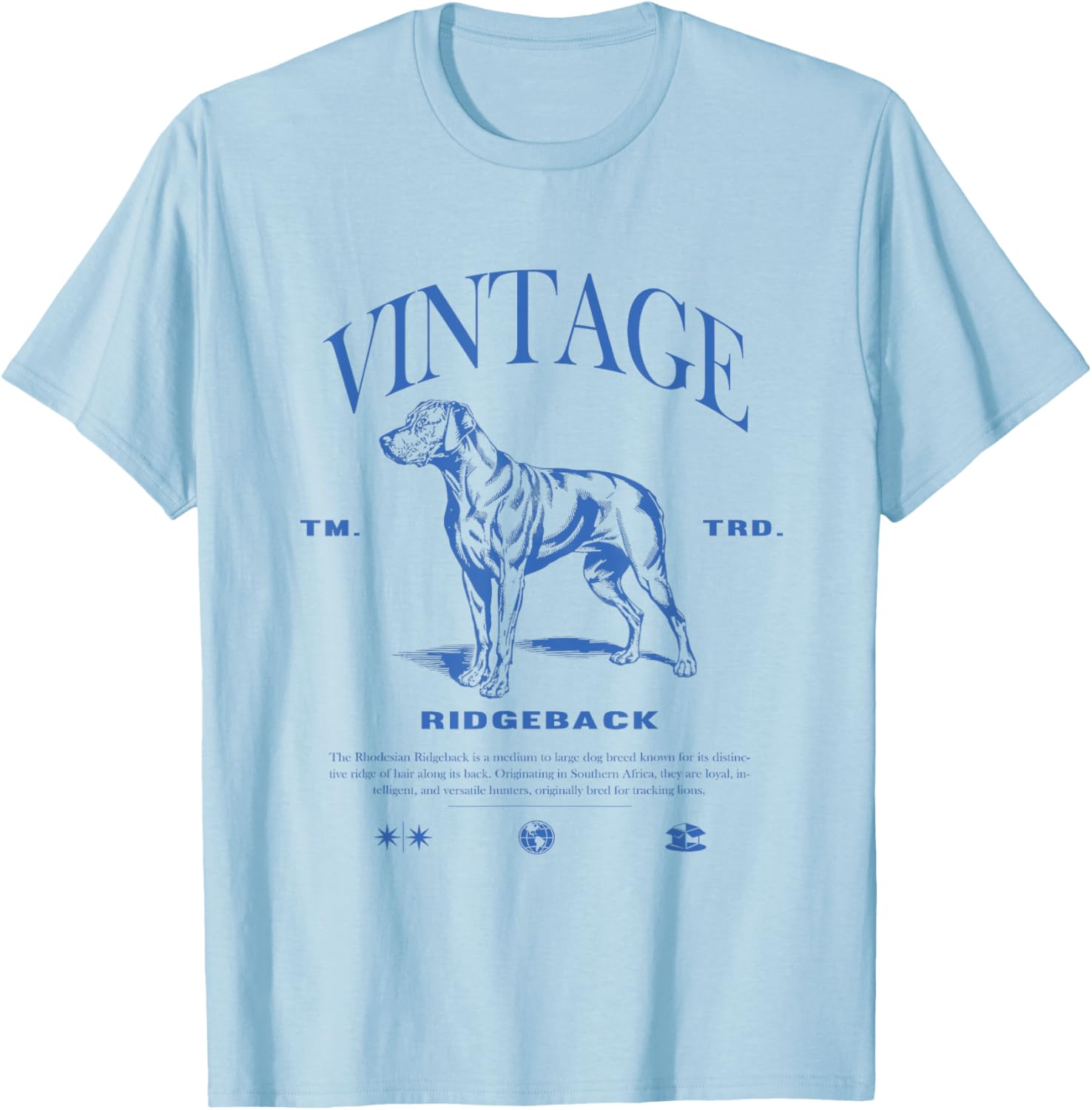 Rhodesian Ridgeback Vintage T-Shirt - T-Shirt | Light Blue