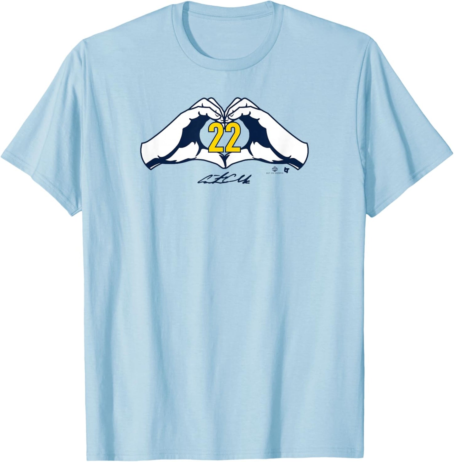 Caitlin Clark: Heart 22 - Indiana Basketball T-Shirt - T-Shirt | Light Blue