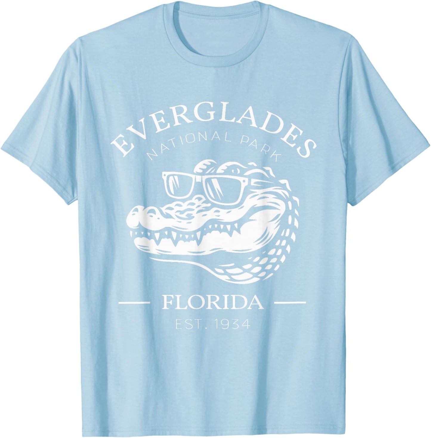 Retro Everglades National Park Alligators Crocodile Florida T-Shirt - T-Shirt | Light Blue