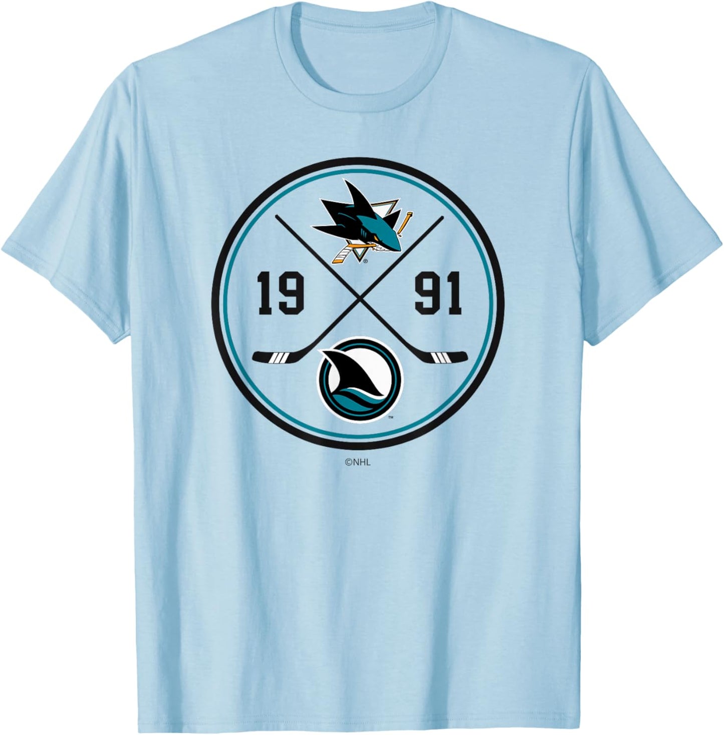 San Jose Sharks Prize Gray Officially Licensed T-Shirt - T-Shirt | Light Blue
