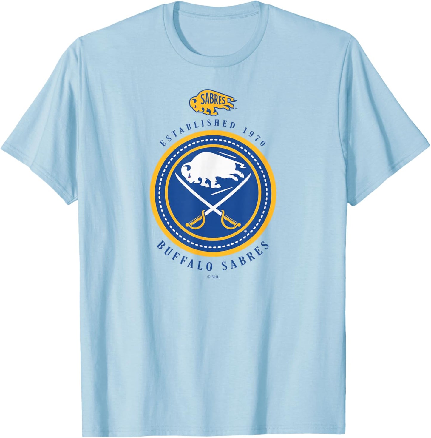 Buffalo Sabres Est 1970 Gray Officially Licensed T-Shirt - T-Shirt | Light Blue