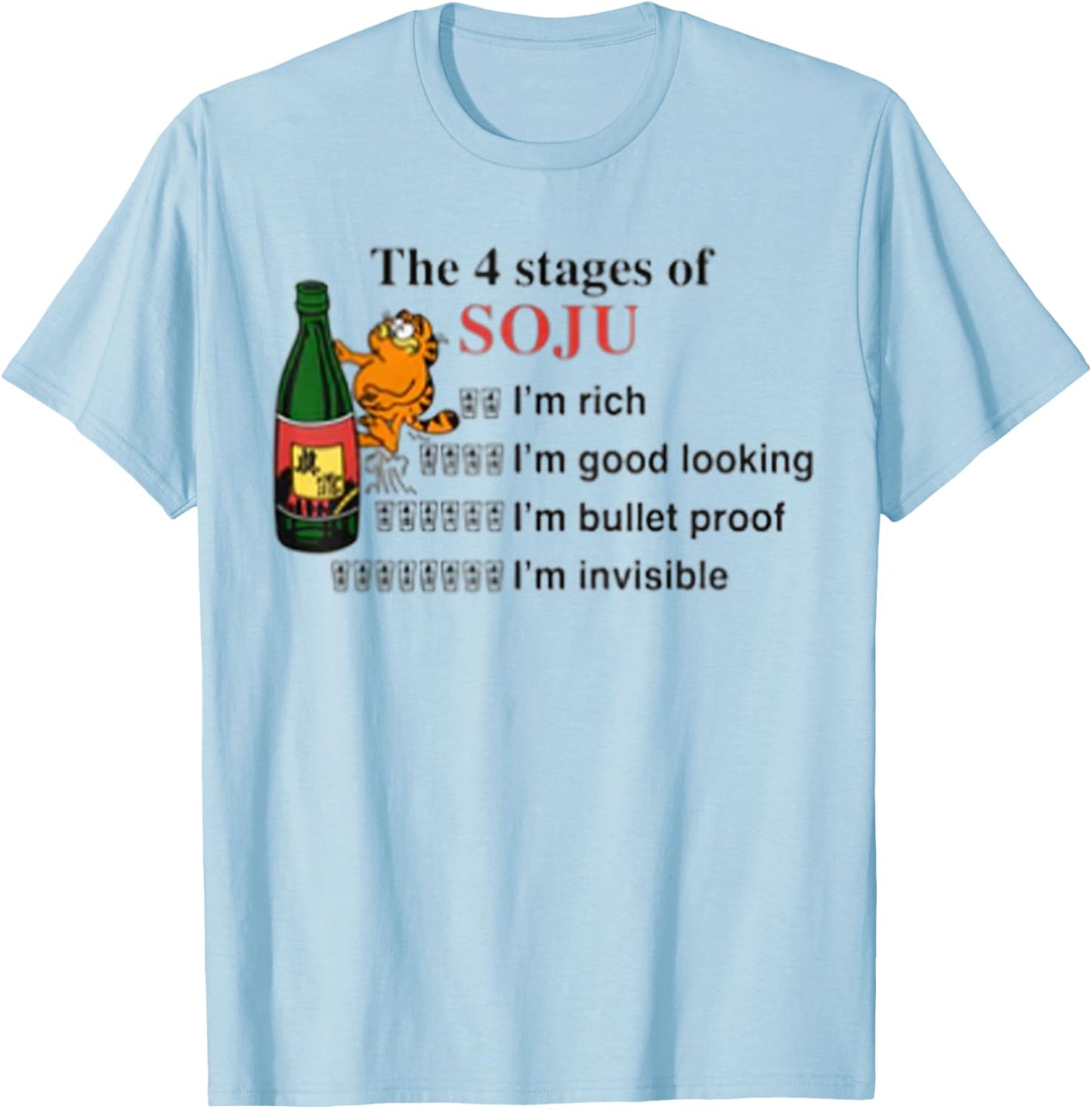 The 4 Stages of Soju, The 4 Stages of Soju T-Shirt - T-Shirt | Light Blue