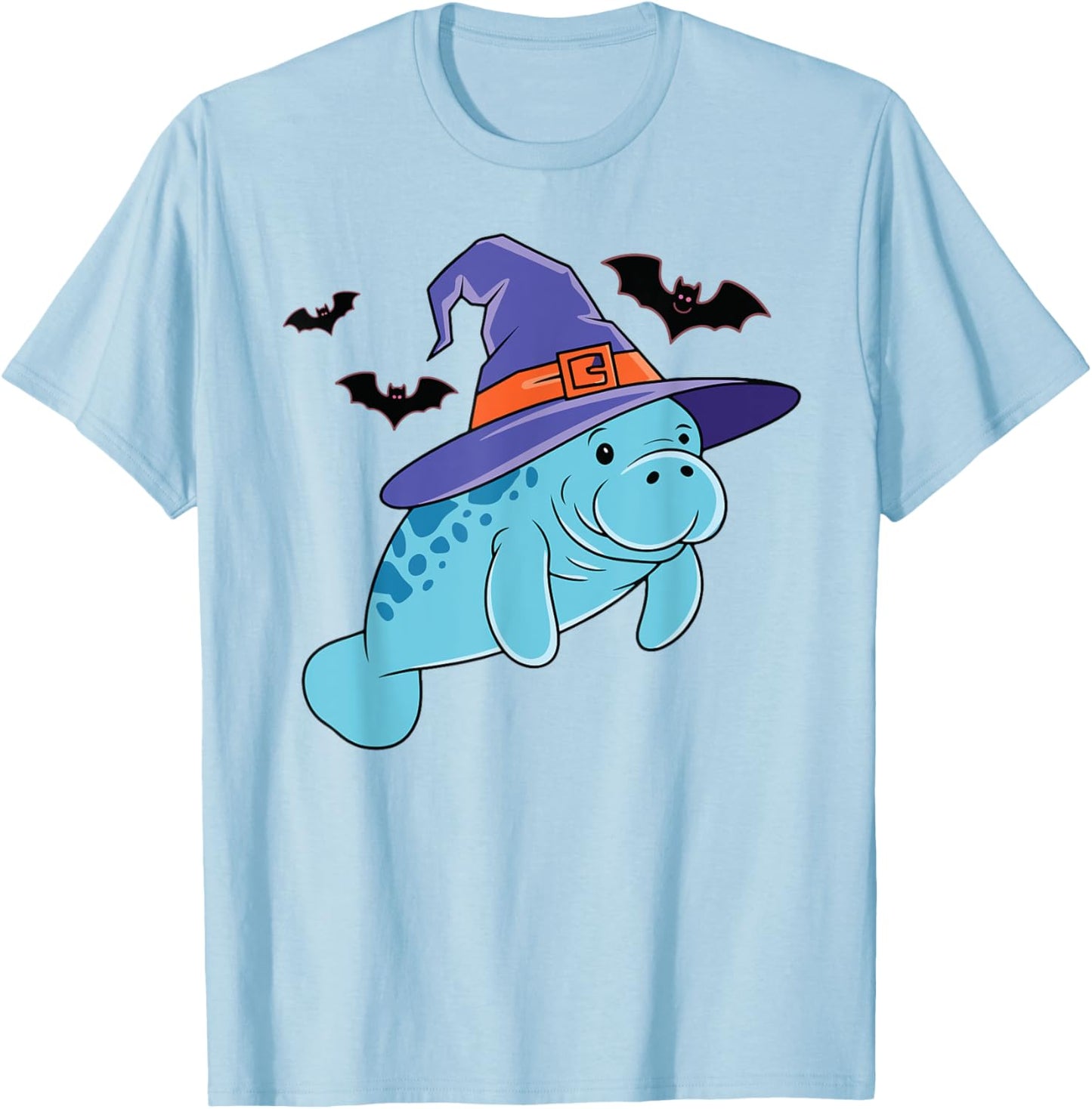 Lazy Witch Manatee Halloween Sea Cow Costume Kids T-Shirt - T-Shirt | Light Blue