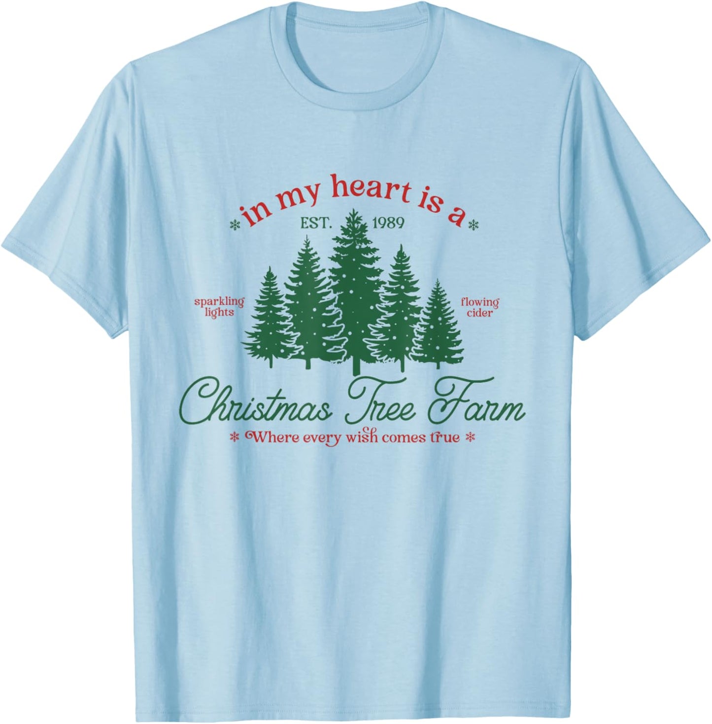 In My Heart Is A Christmas Xmas Tree Farm Vintage Clothing T-Shirt - T-Shirt | Light Blue