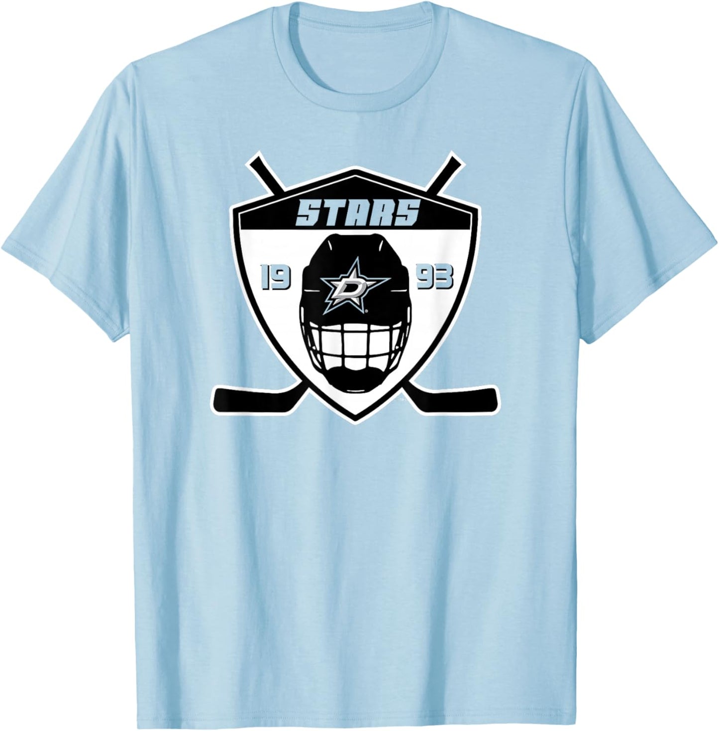 Dallas Stars Shield Green Officially Licensed T-Shirt - T-Shirt | Light Blue