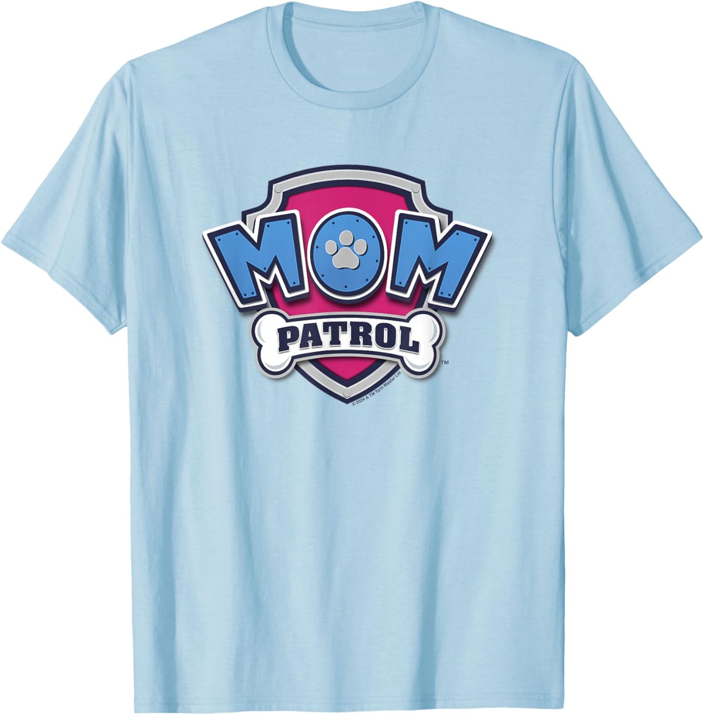 PAW Patrol Mother's Day Mom Patrol Badge T-Shirt - T-Shirt | Light Blue