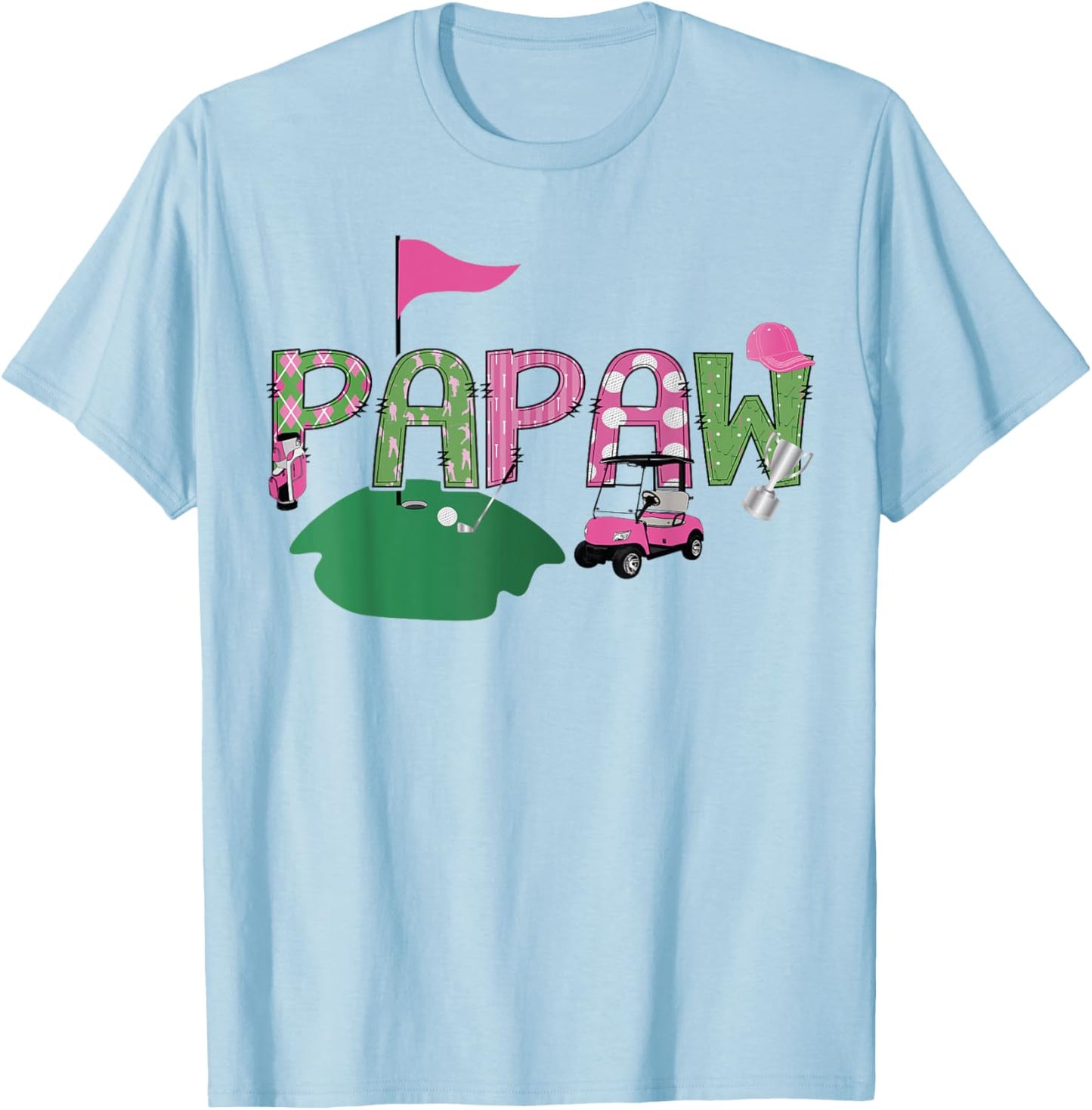 Golf Papaw Hole In One Golf 1St Birthday Party T-Shirt - T-Shirt | Light Blue