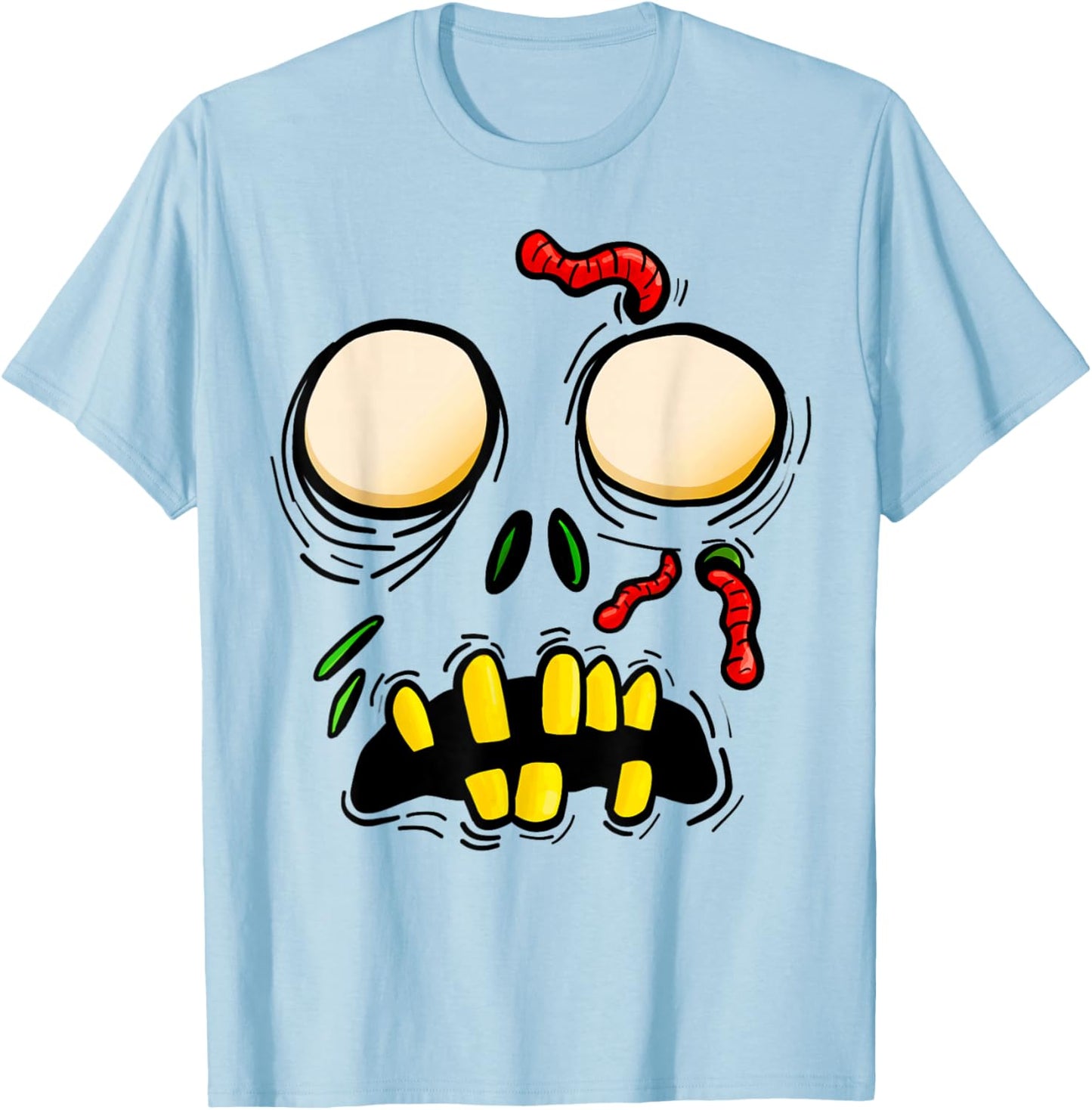 Zombie Face Halloween Costume Matching Family Men Women Kids T-Shirt - T-Shirt | Light Blue