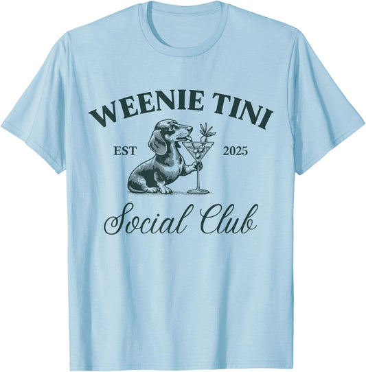 Dachshund Weenie Tiny 2025 Meme Social Club Dachshund T-Shirt - T-Shirt | Light Blue