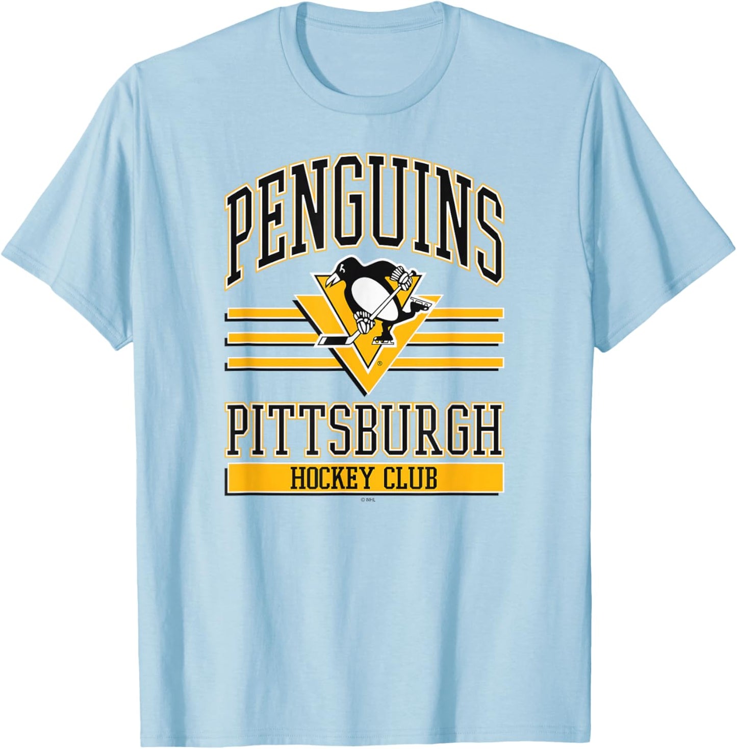 Pittsburgh Penguins Hockey Club Gray Officially Licensed T-Shirt - T-Shirt | Light Blue