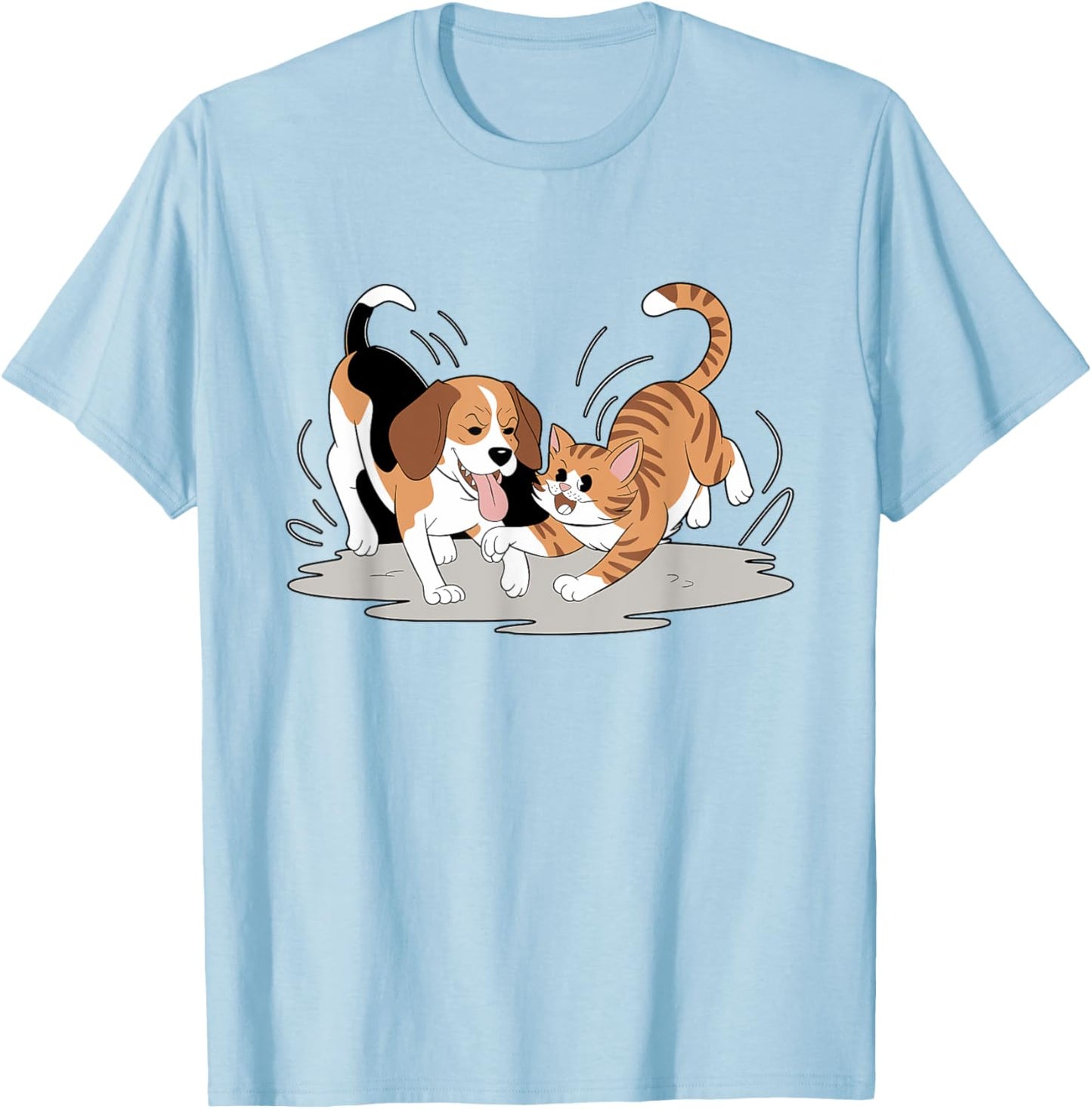 Beagle And Cat Beagles Dog T-Shirt - T-Shirt | Light Blue