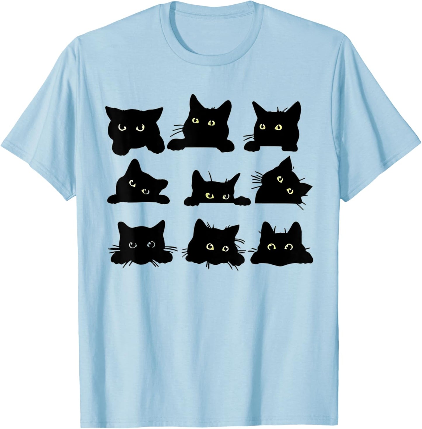 Black Cats Funny Cat Lovers Kitty Halloween Cat Mom Cat Mama Women Kids T-Shirt - T-Shirt | Light Blue