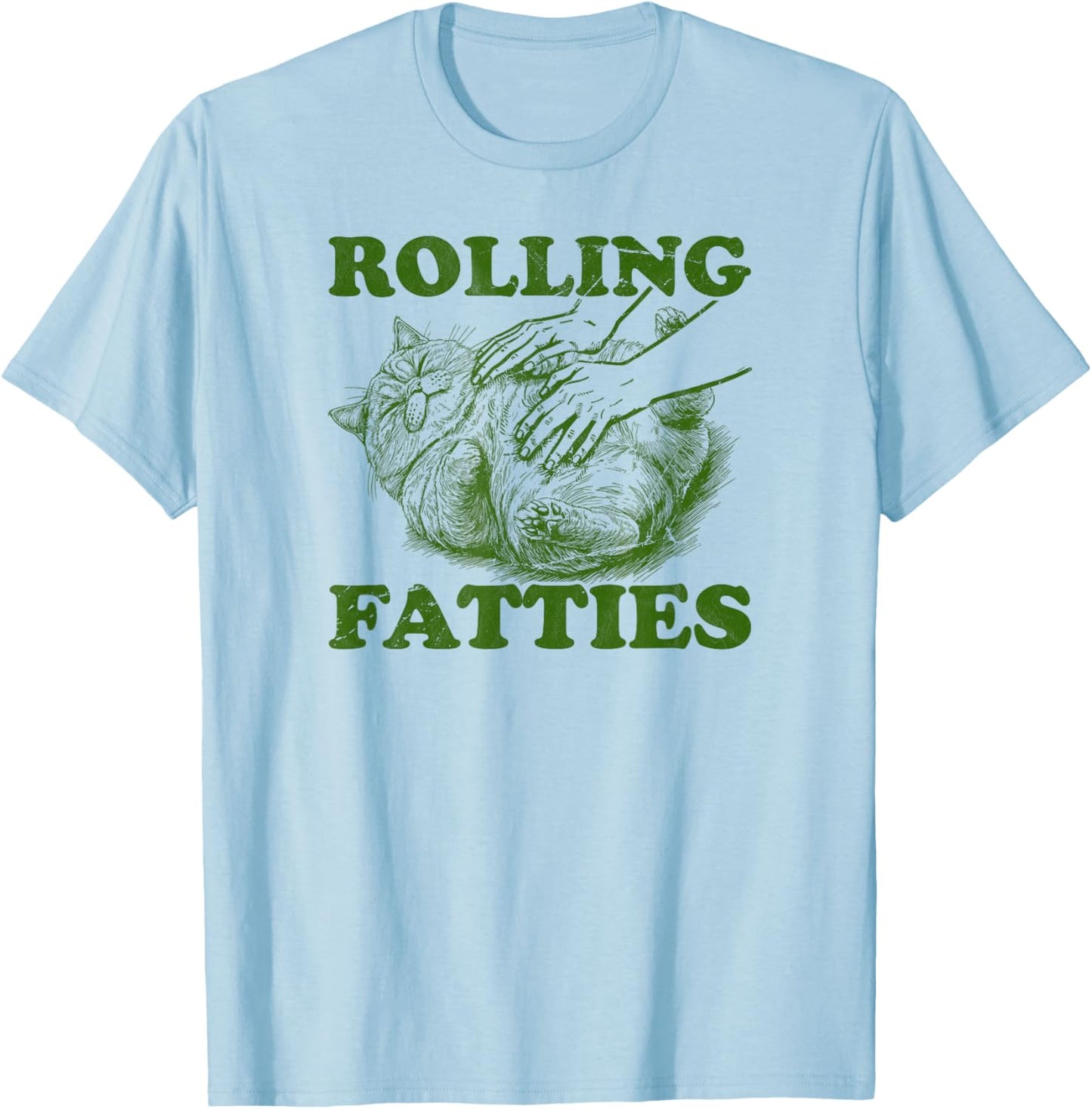 Rolling Fatties cat funny cute cat lover Kitten Owner retro Women T-Shirt - T-Shirt | Light Blue