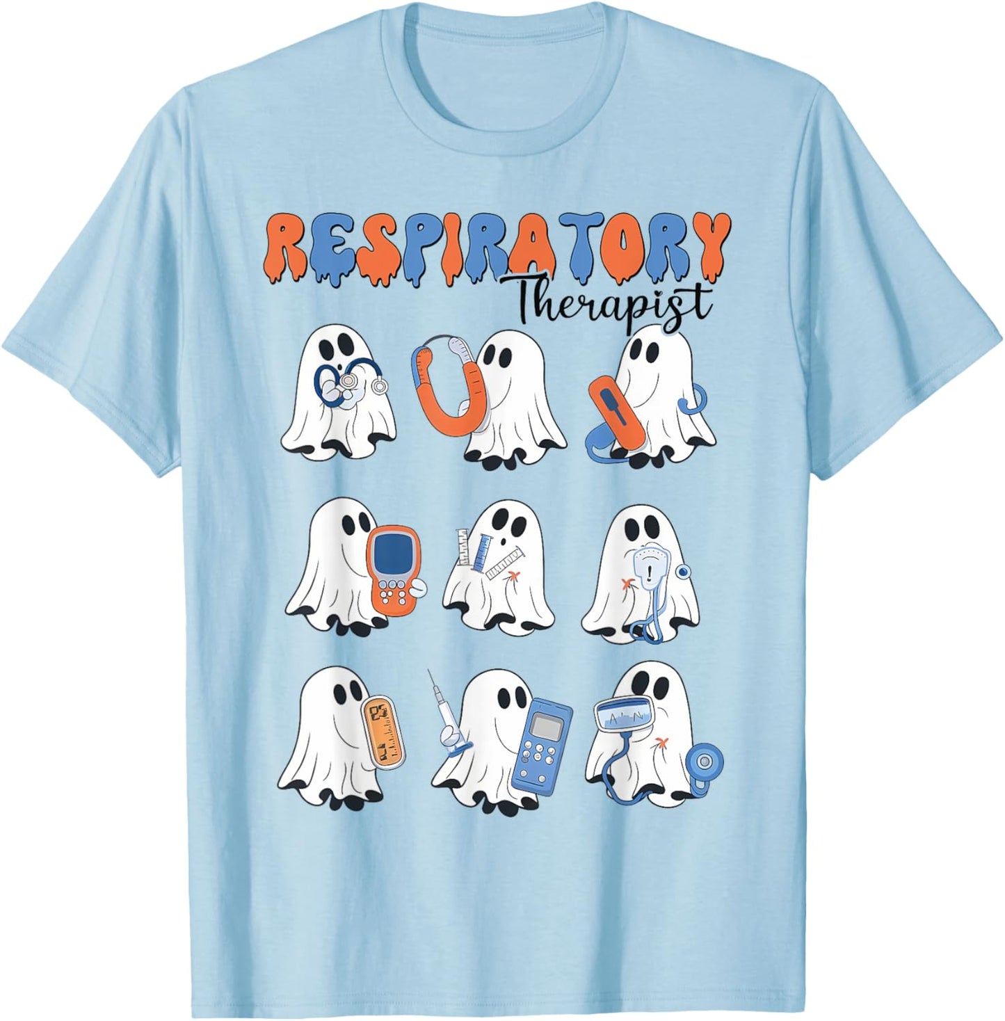 Respiratory therapist shirt halloween respiratory therapist T-Shirt - T-Shirt | Light Blue