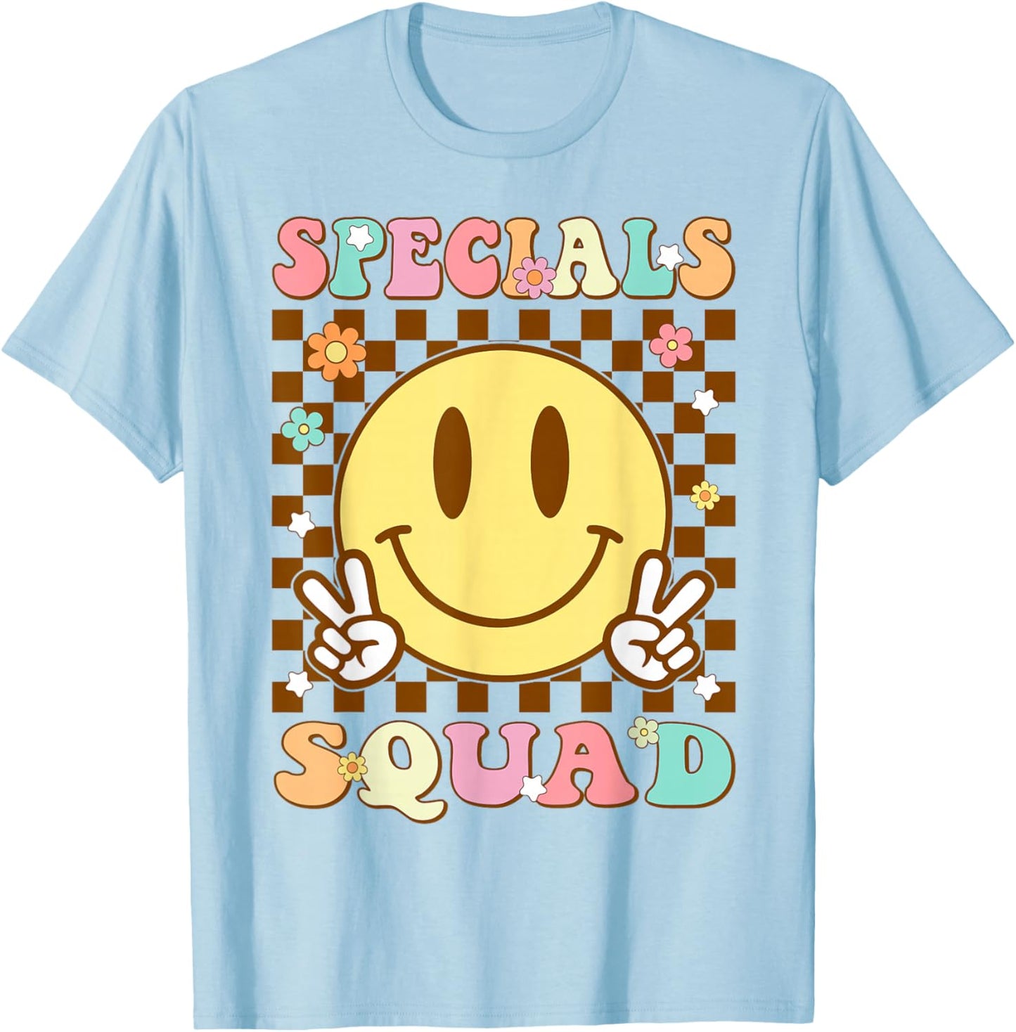 Specials Squad Smile Face Special Education Teachers T-Shirt - T-Shirt | Light Blue