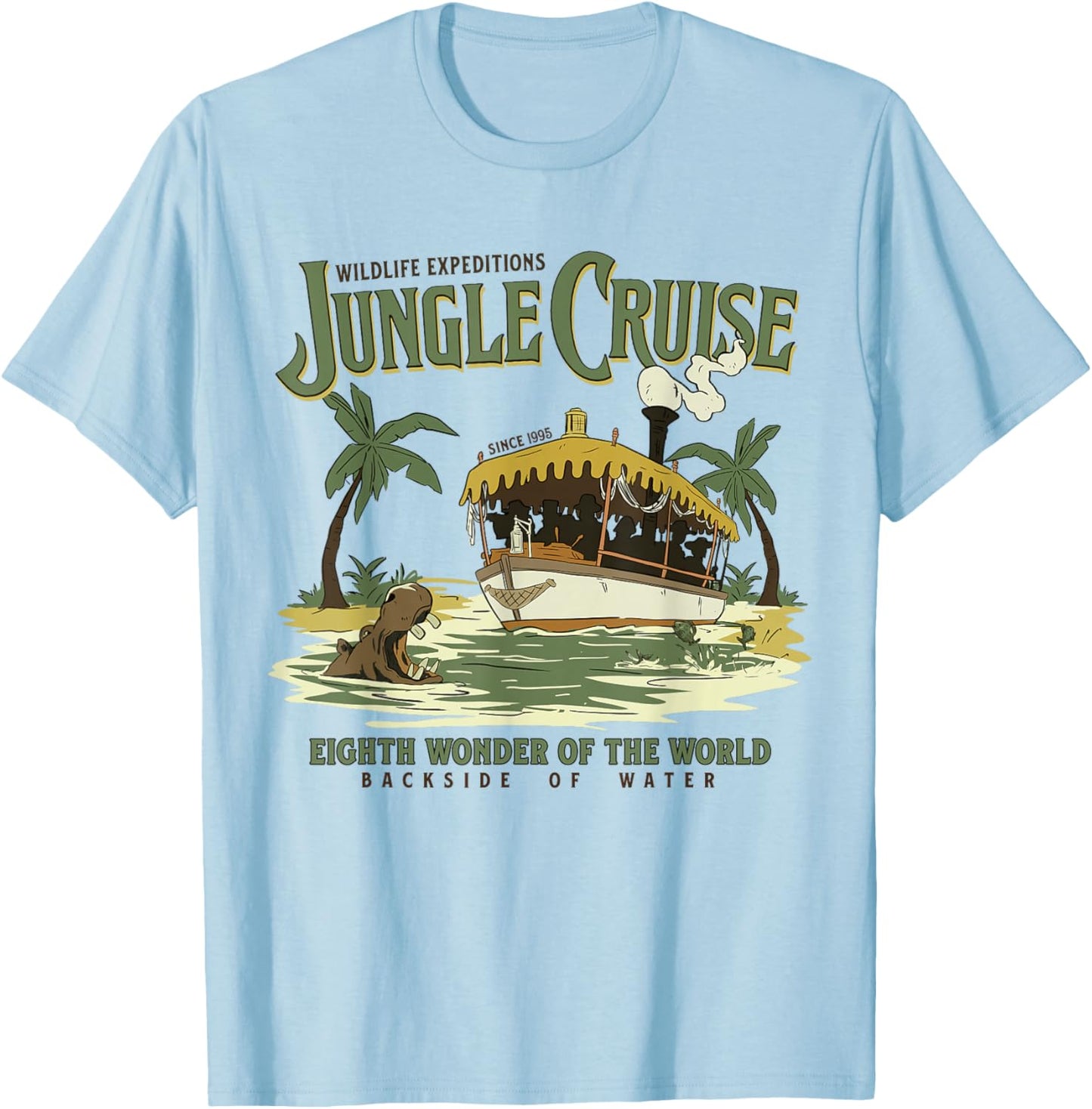 Wildlife Jungle Safari Expedition Ride Backside Of Water T-Shirt - T-Shirt | Light Blue